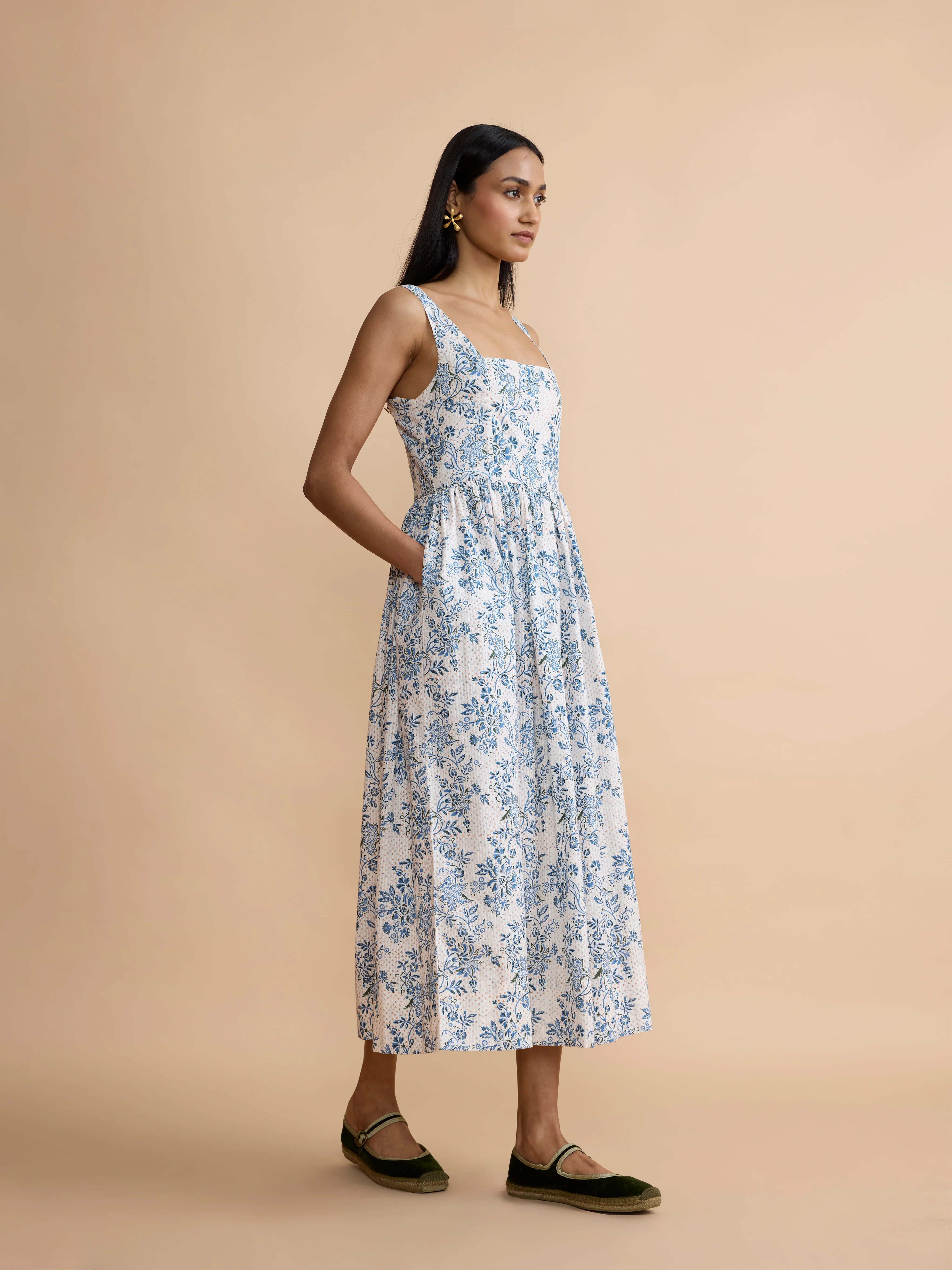 Argo Dress in Blue Chintz Trail - Image 7