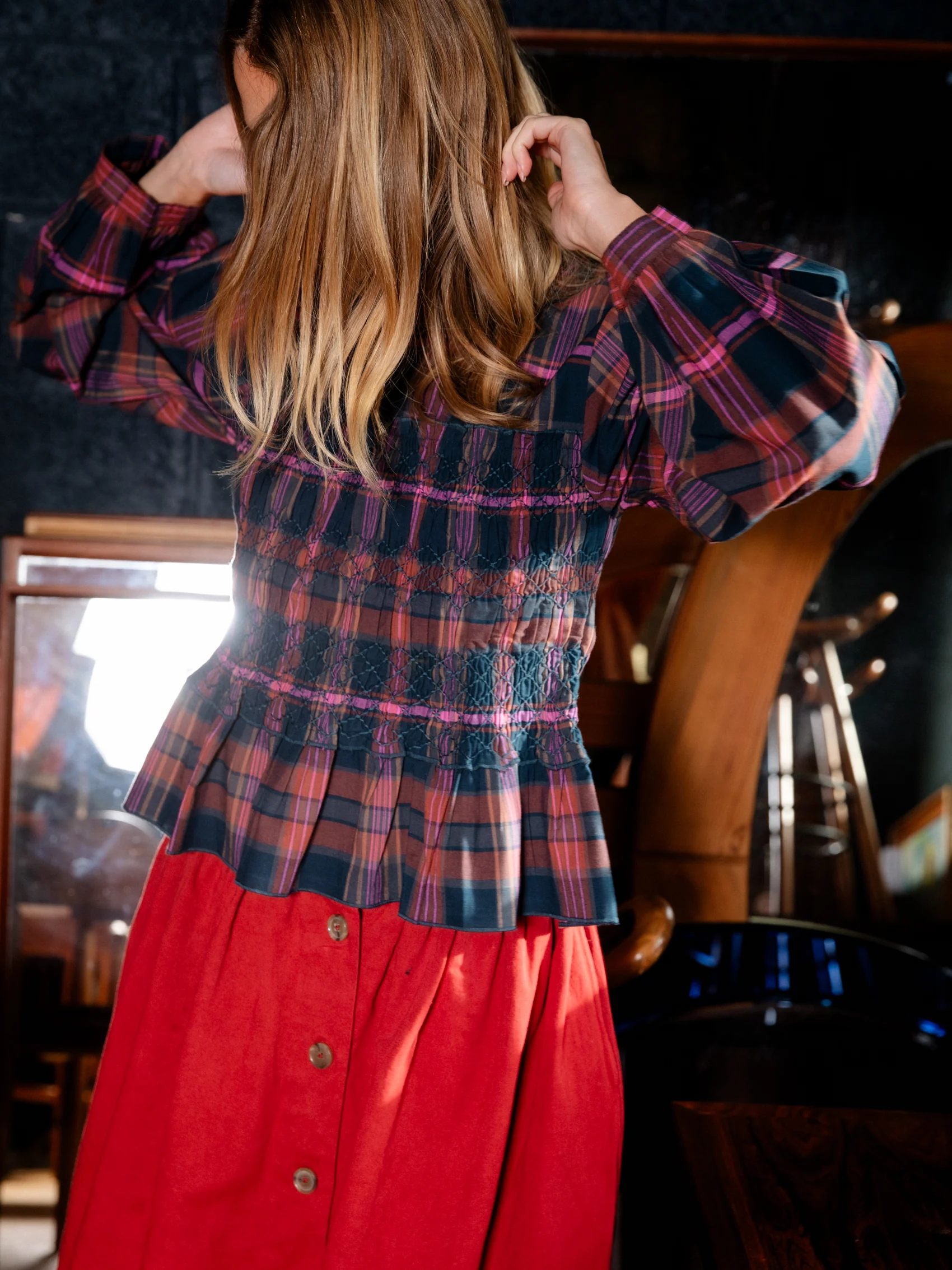 Arles Top in Rossetti Check - Image 3