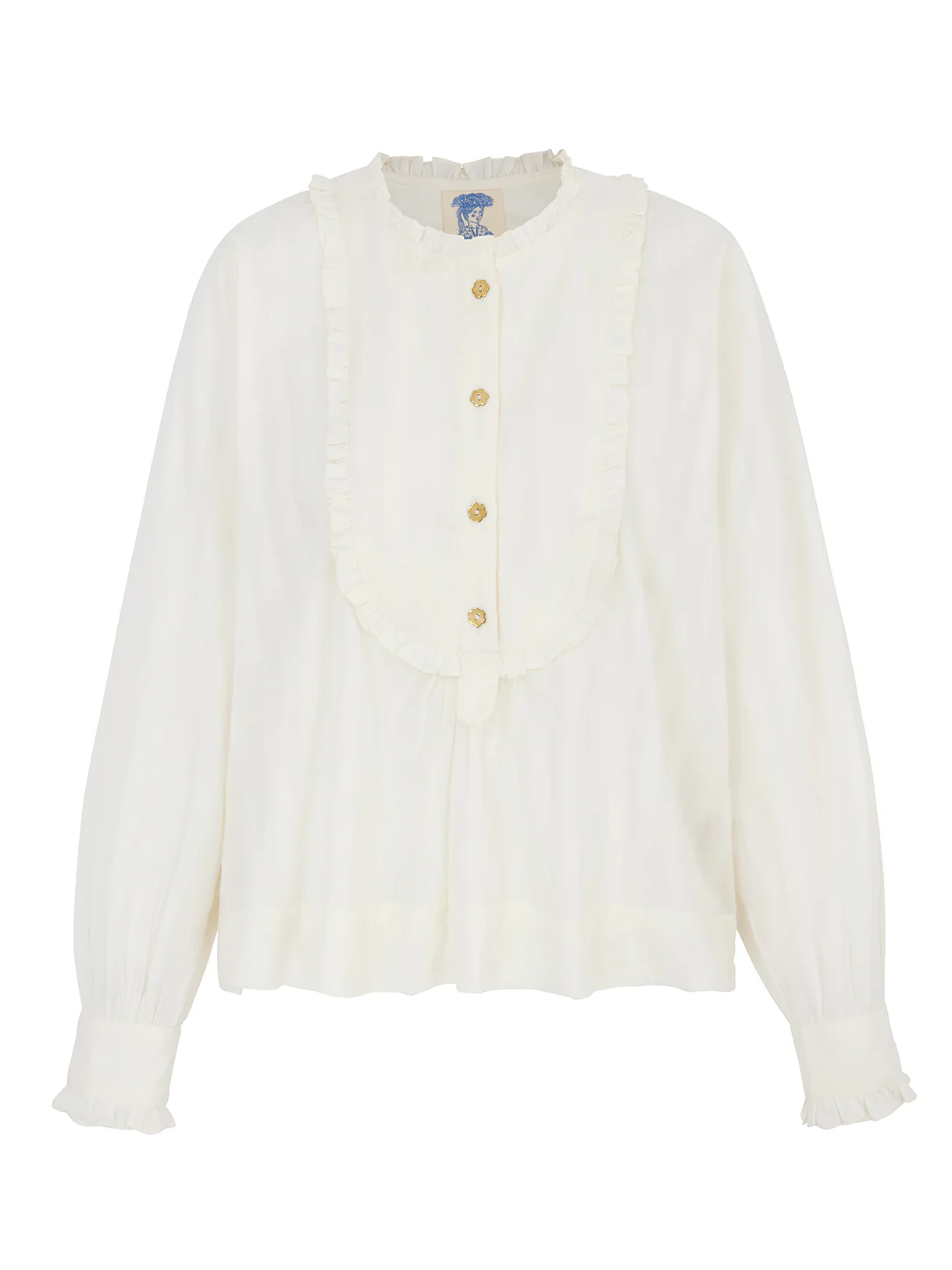 Aurélie Bib Shirt in White - Image 4