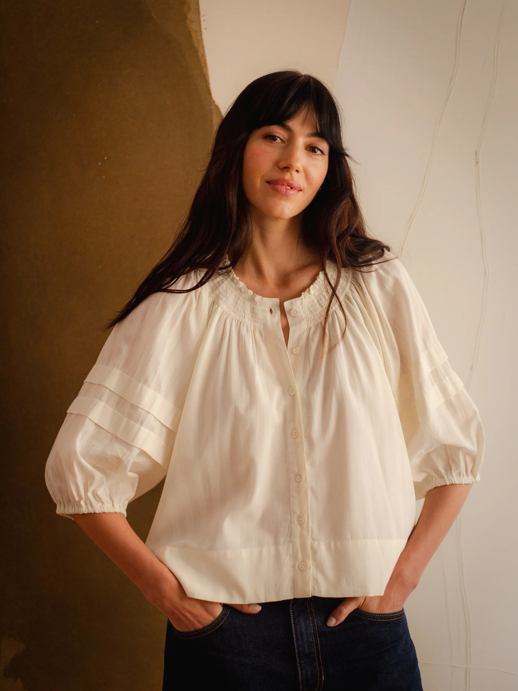 Brook Shirt in Ivory White