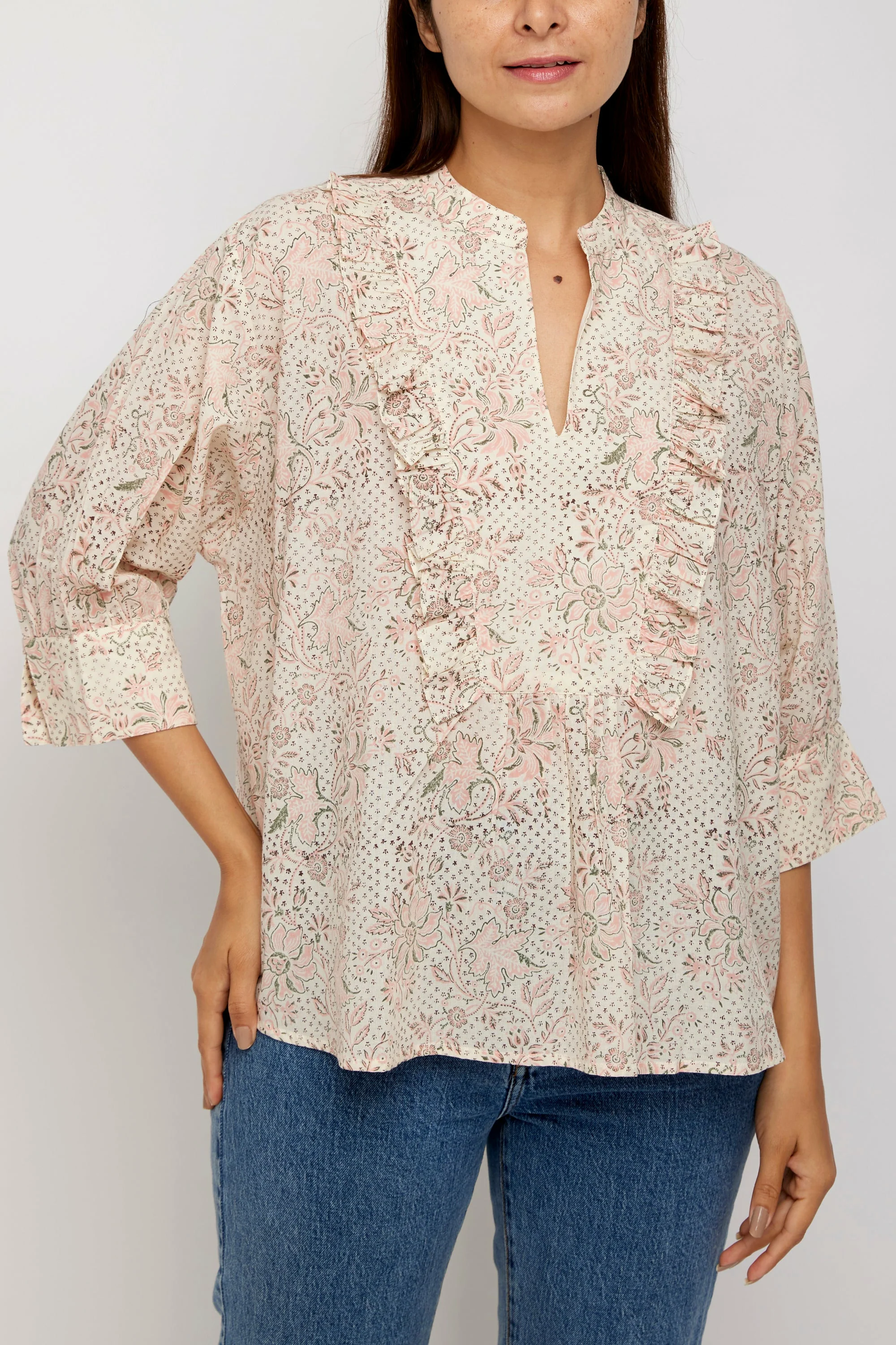 Carrie Shirt in Blush Chintz Trail