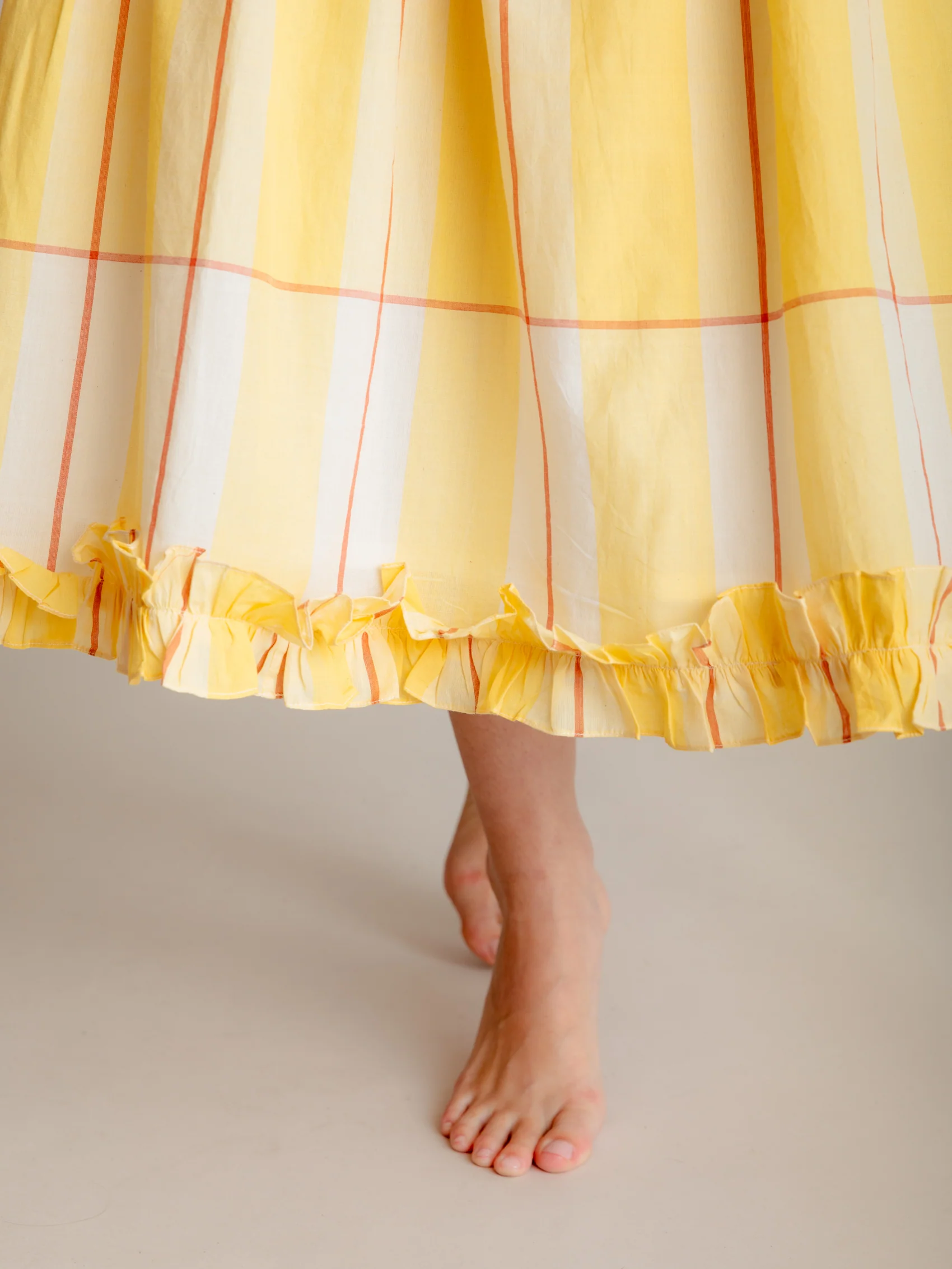 Claudie Skirt in Honey Check - Image 4