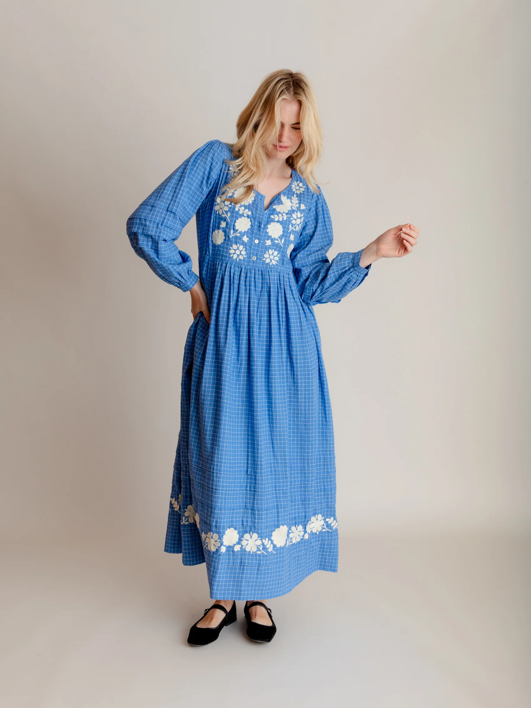 Cleo Dress in Ottoman Embroidery - Image 3