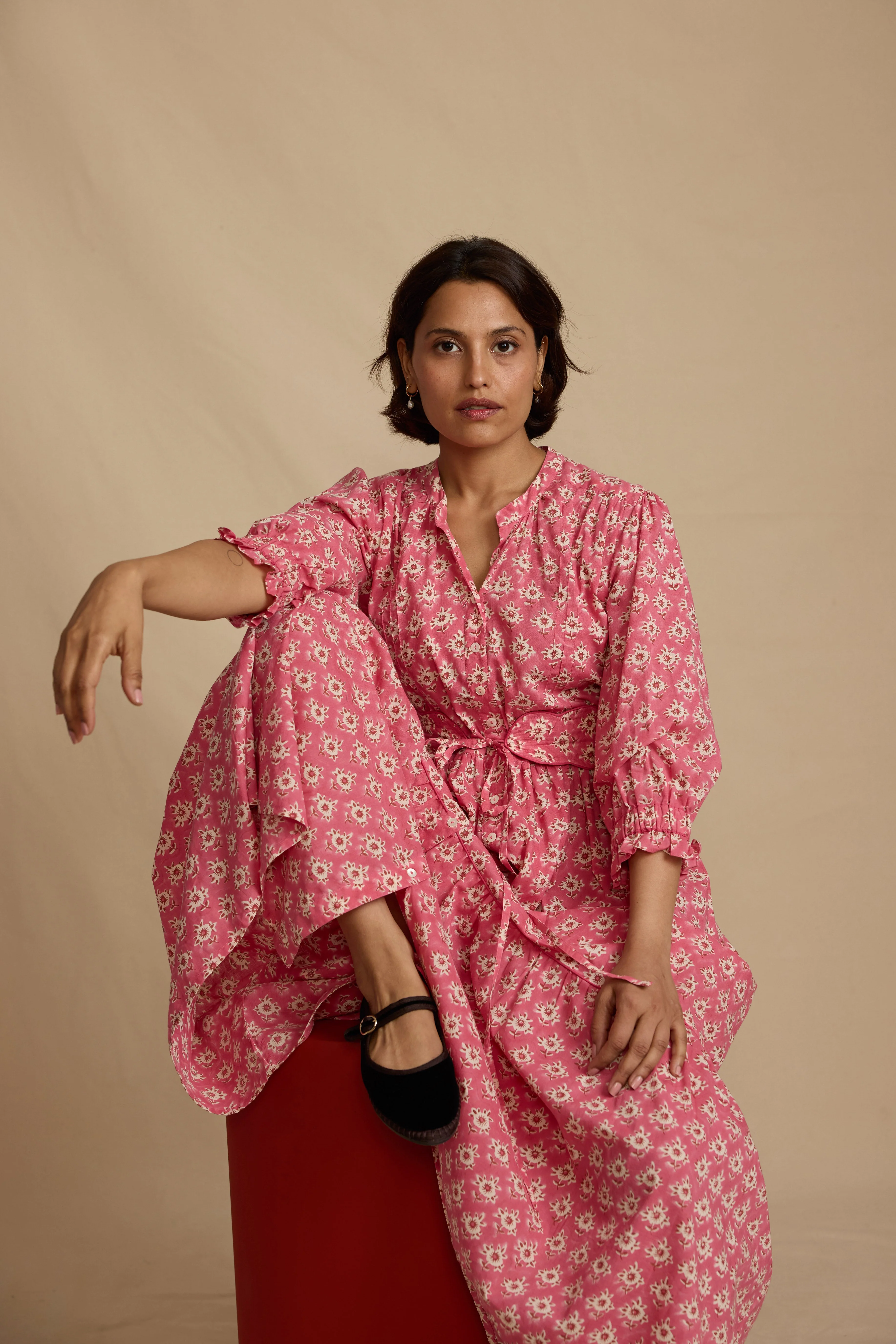 Colette Dress in Rose China Tea - Image 7