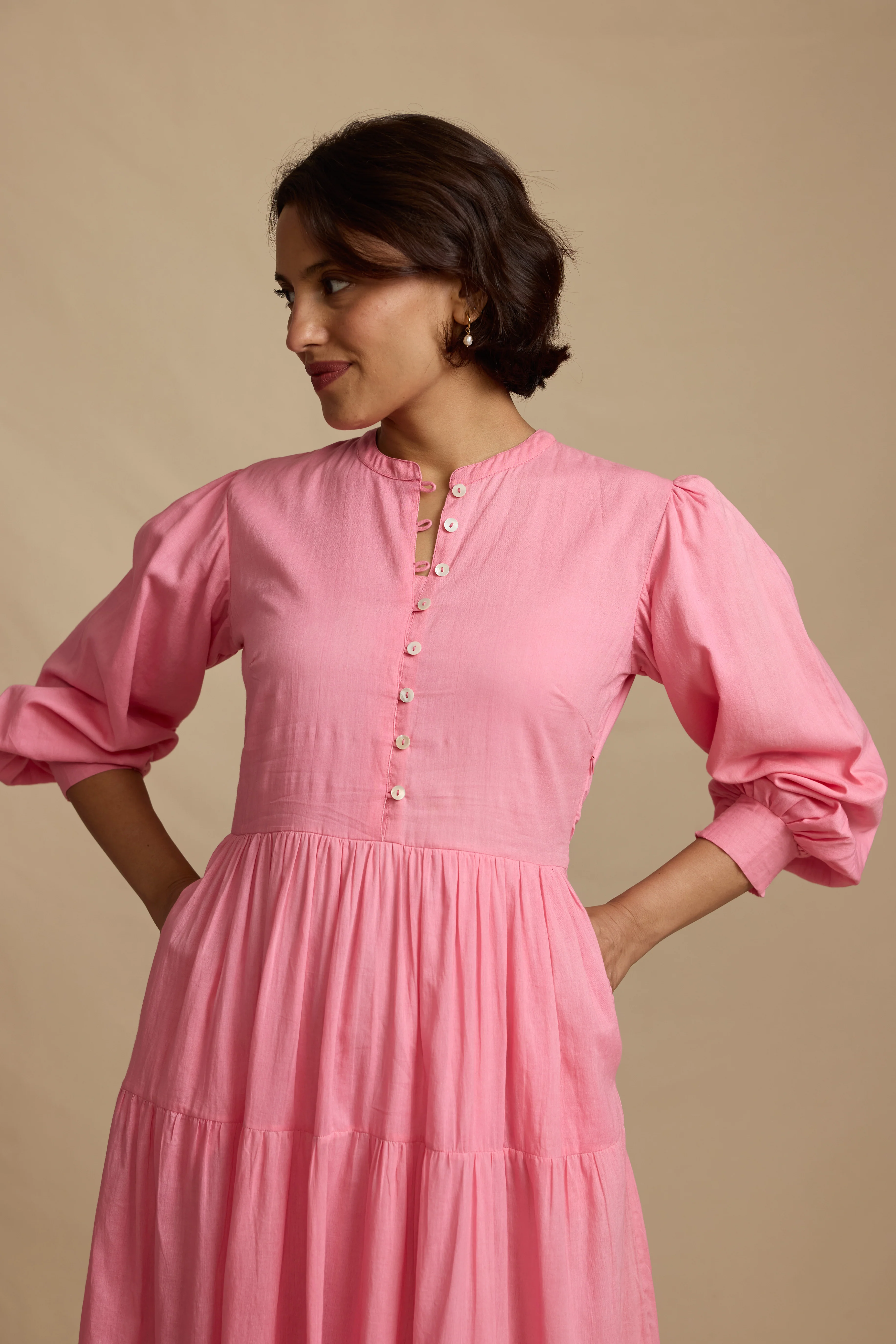 Como Dress in Pink Voile - Image 3