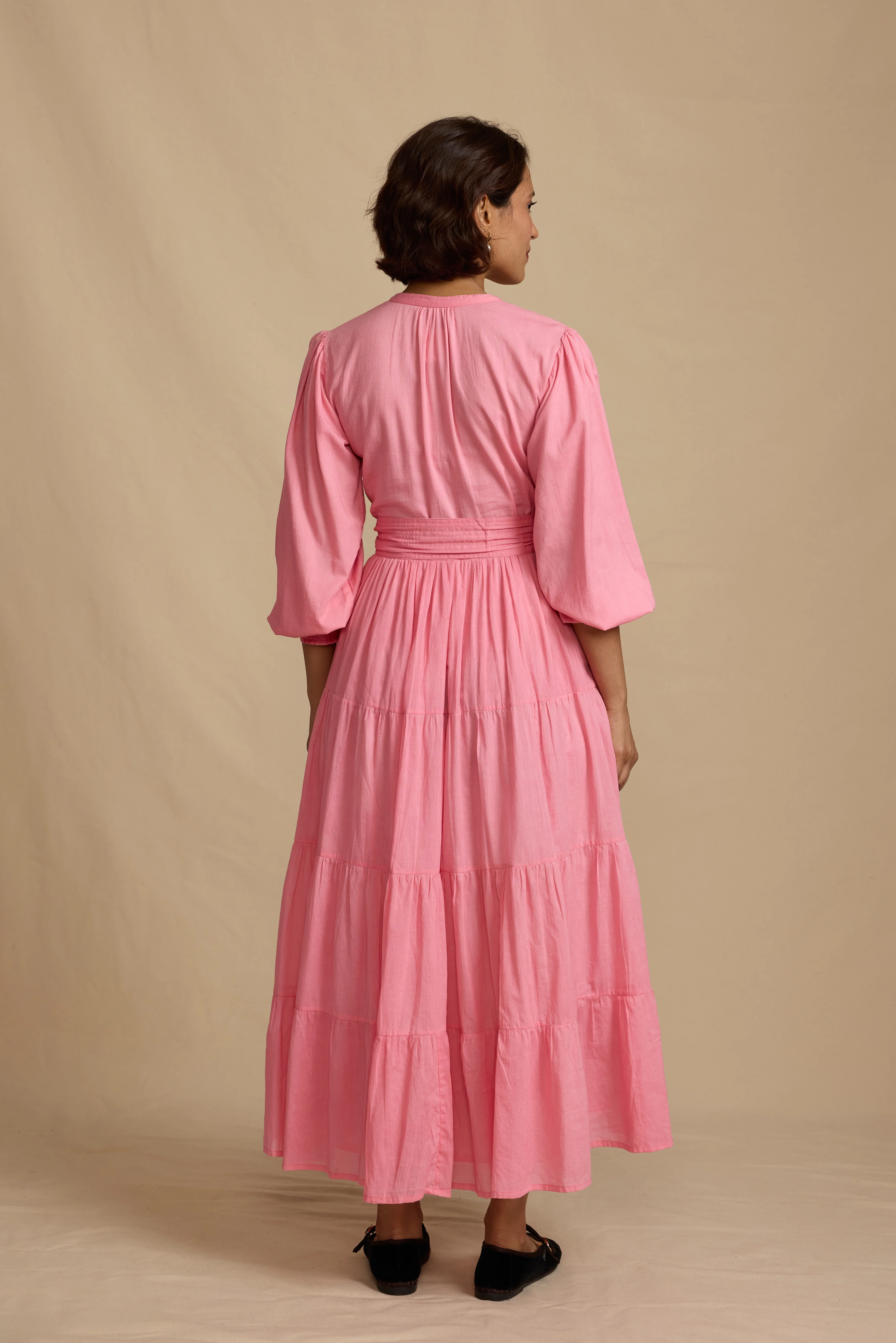 Como Dress in Pink Voile - Image 4