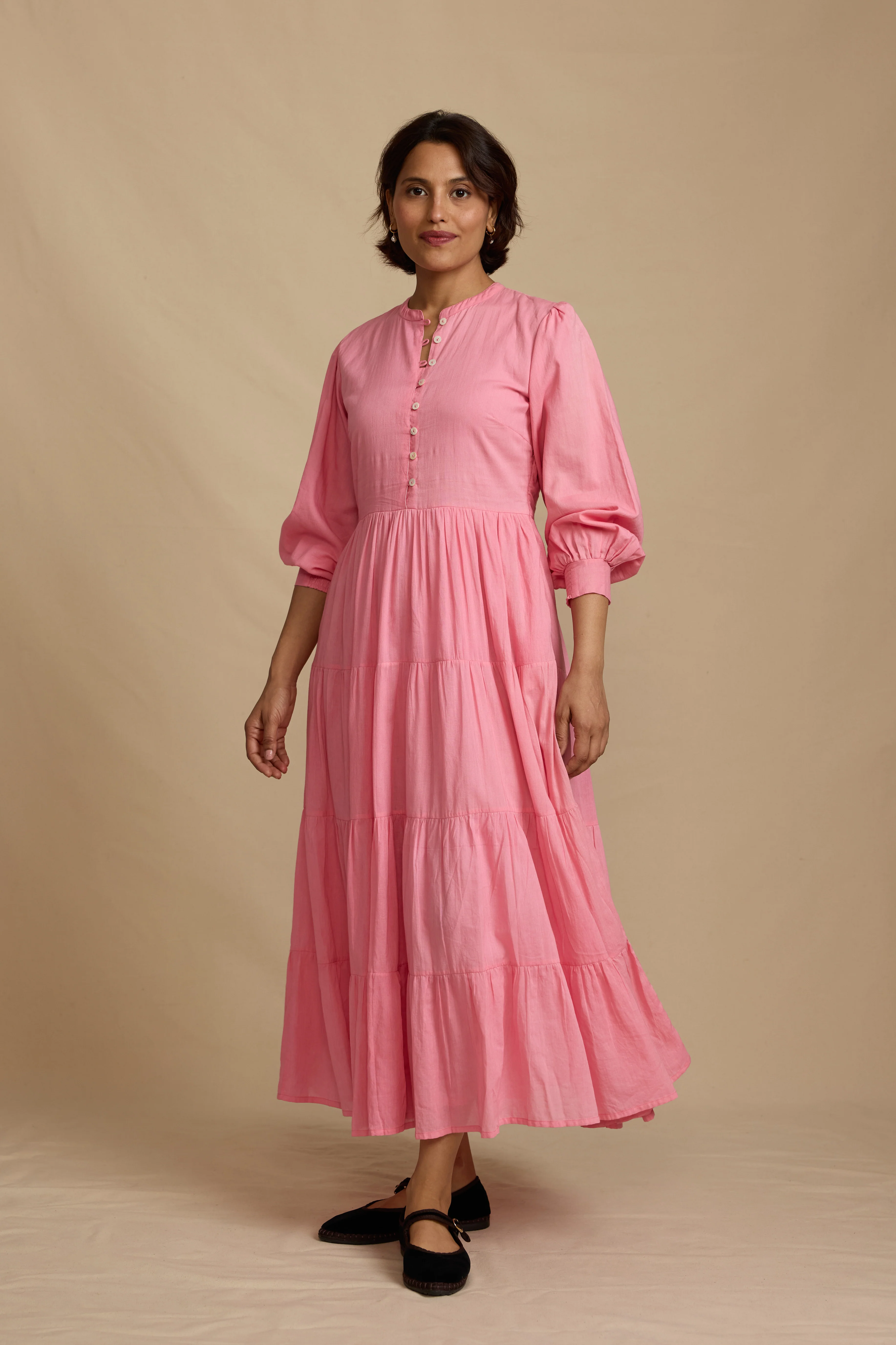 Como Dress in Pink Voile - Image 5