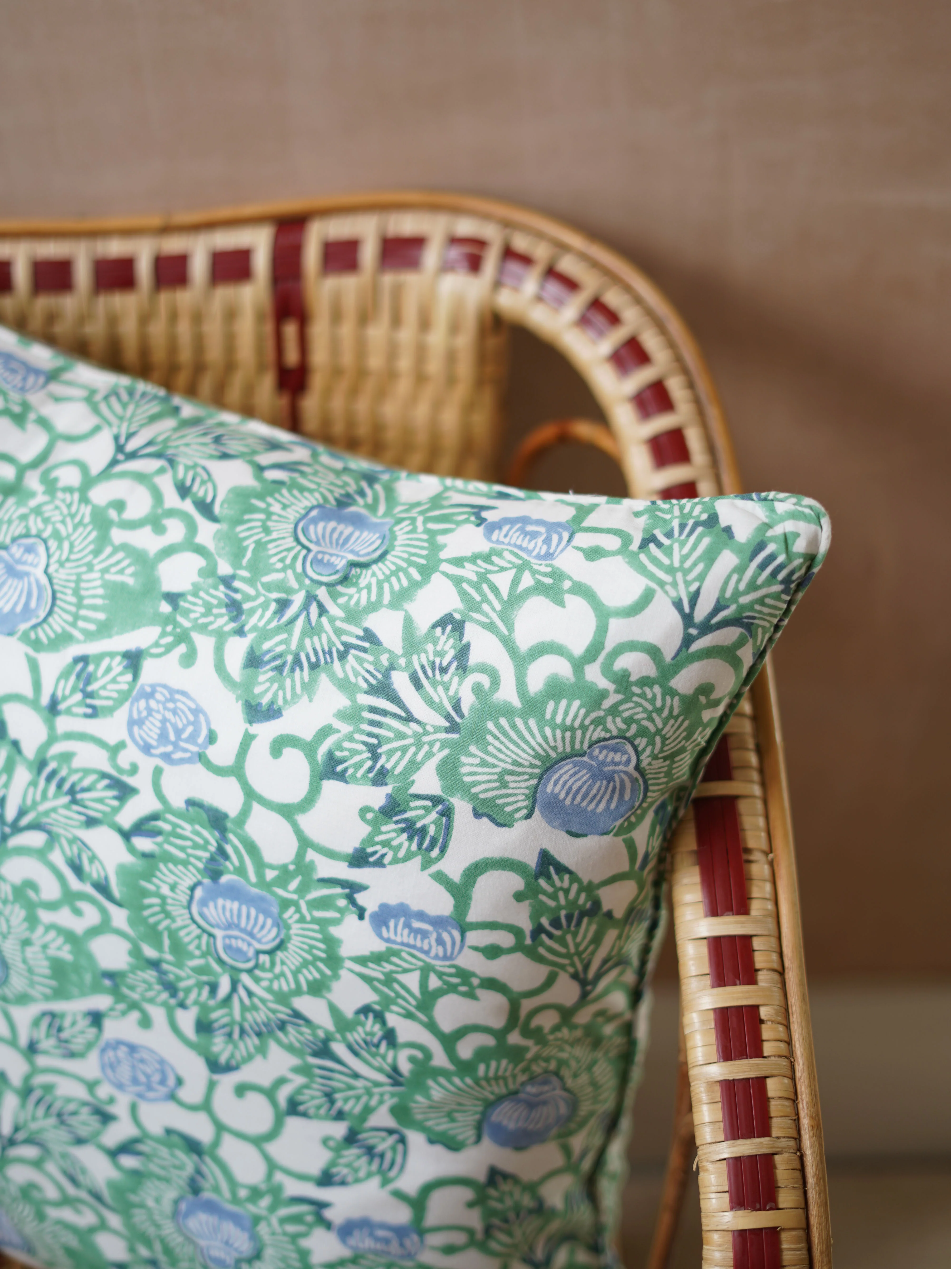 Cushion Cover, Green Kimono 50 x 50cm - Image 3