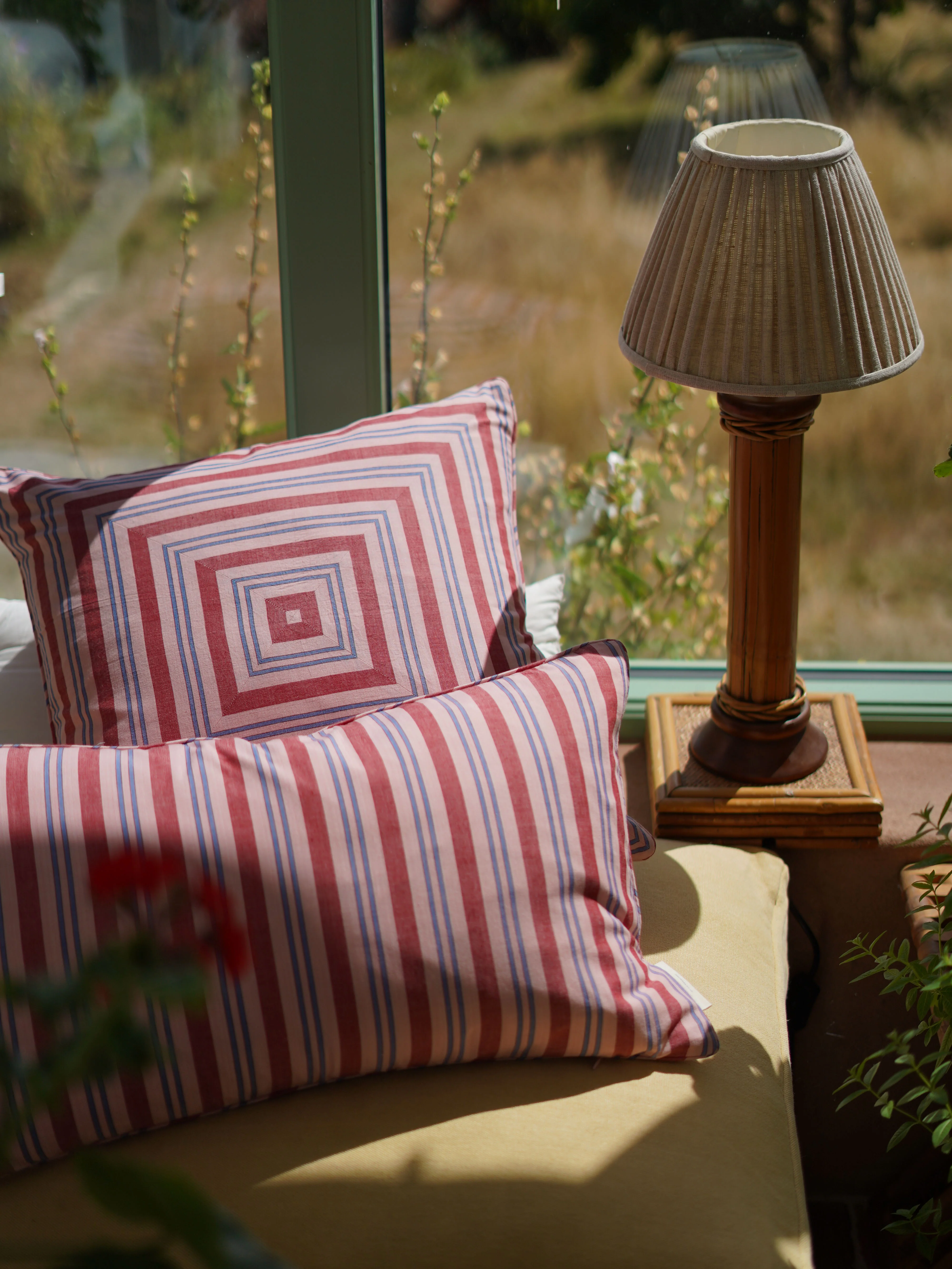 Cushion Cover, Pink Handloom Stripe 60 x 35cm - Image 3