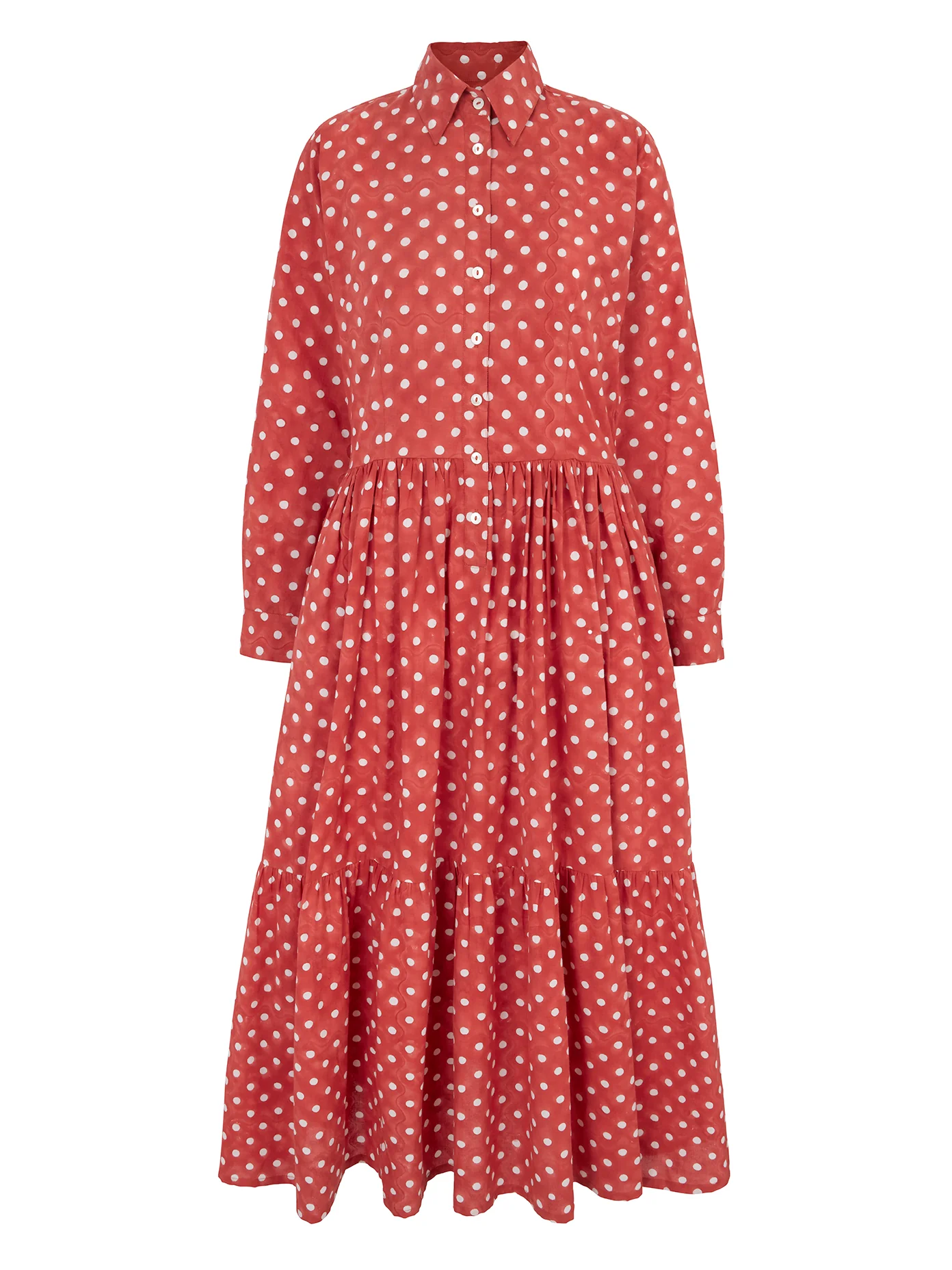 Dakota Dress in Ruby Red Polka - Image 5