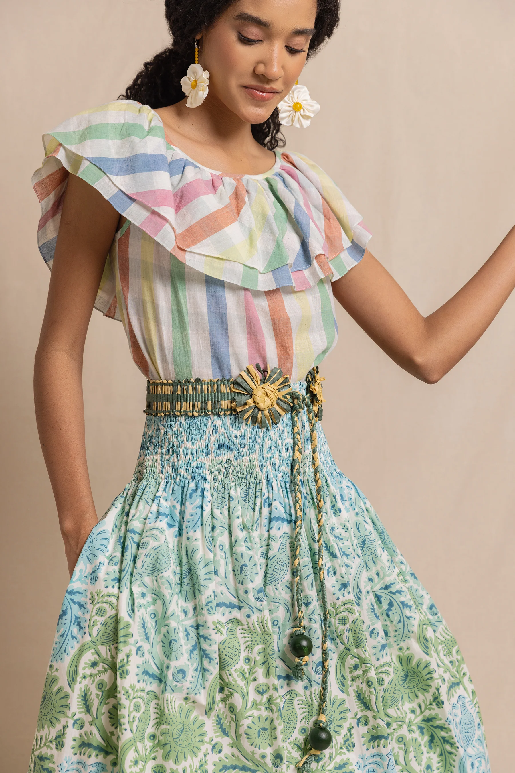 Emilia Top in Rainbow Stripe