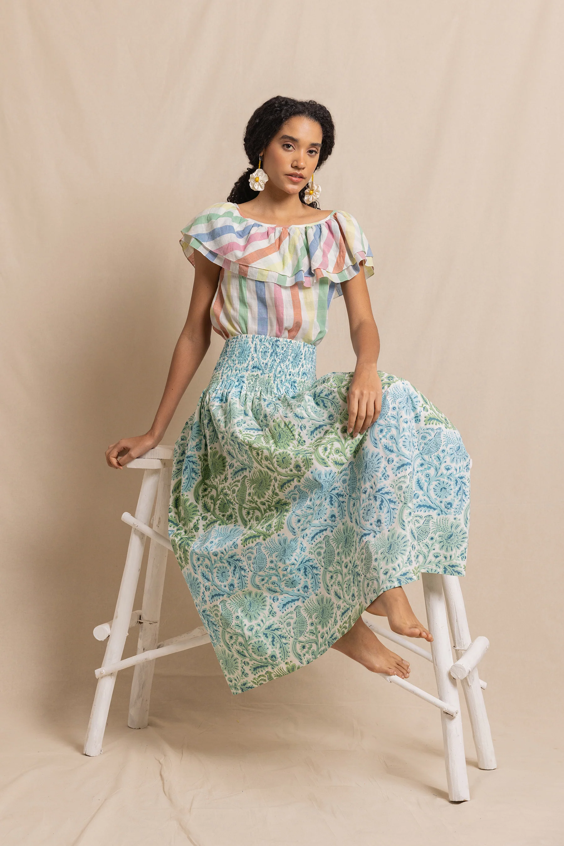 Emilia Top in Rainbow Stripe - Image 2