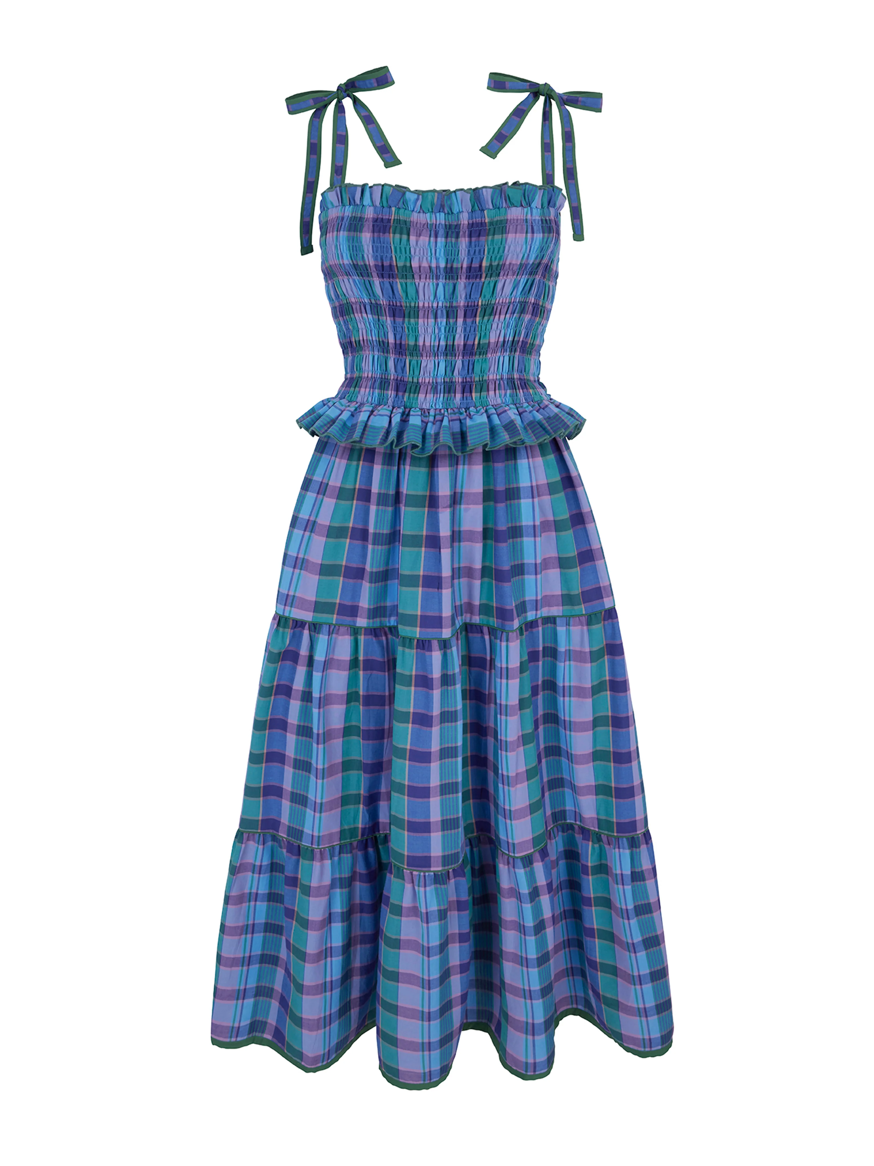 Fiesta Dress in Peacock Check - Image 3