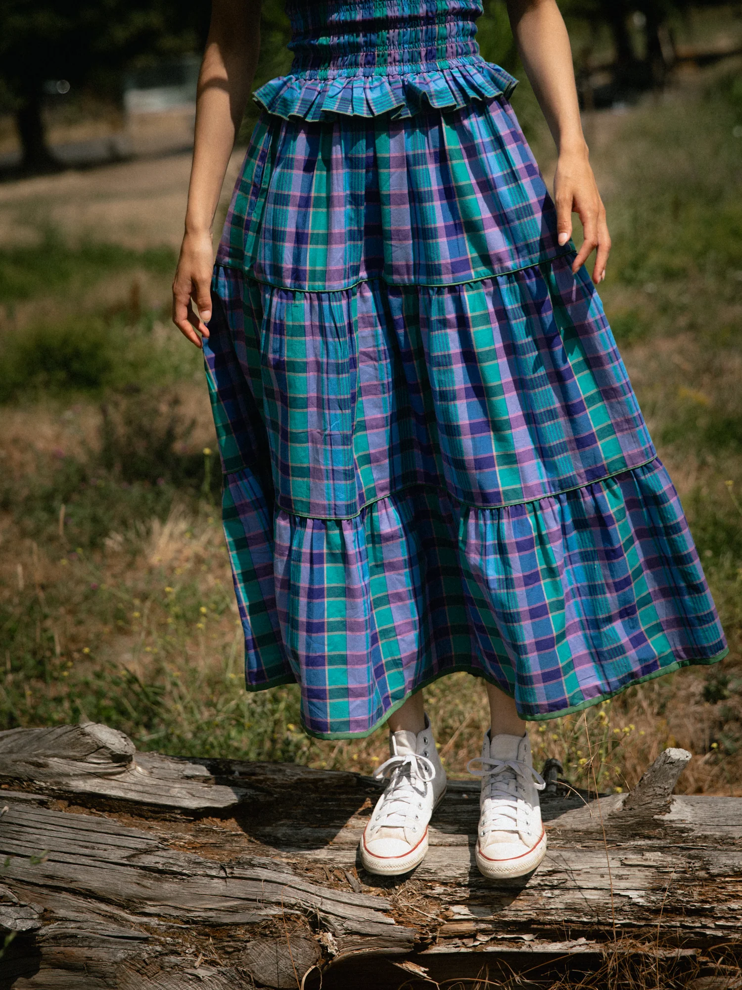 Fiesta Dress in Peacock Check - Image 9