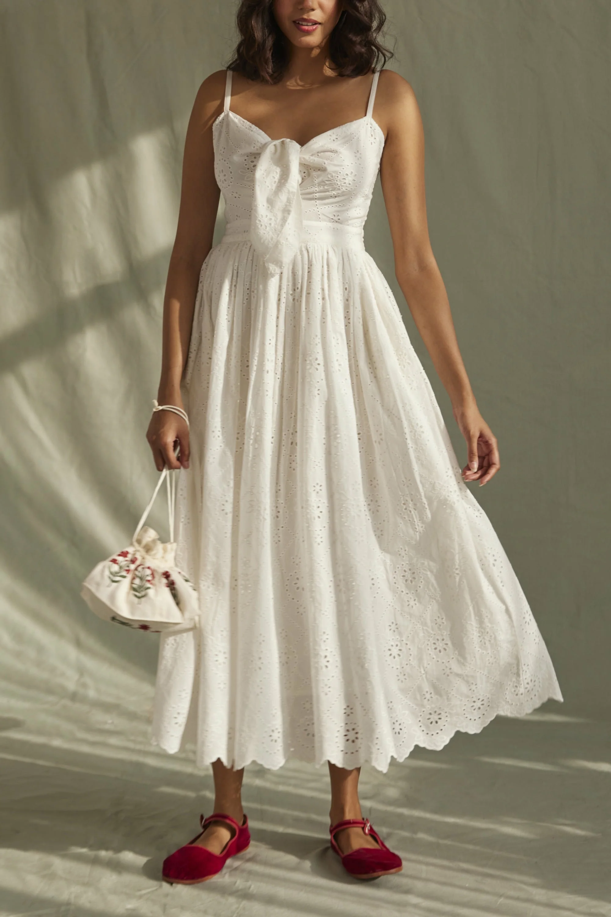 Fleurette Dress in Broderie Anglaise - Image 2