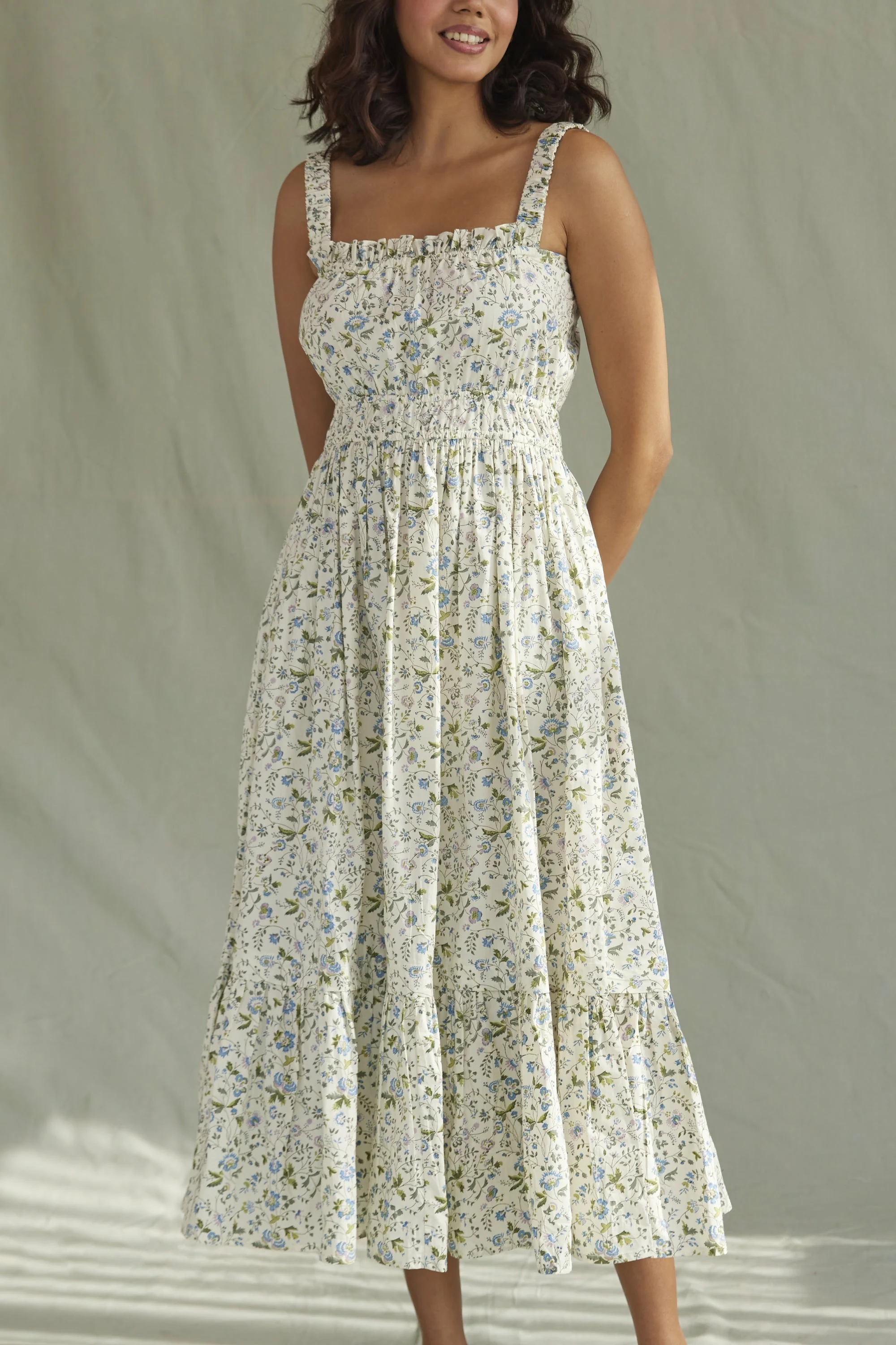 Florence Dress in Lavender Wild Flowers