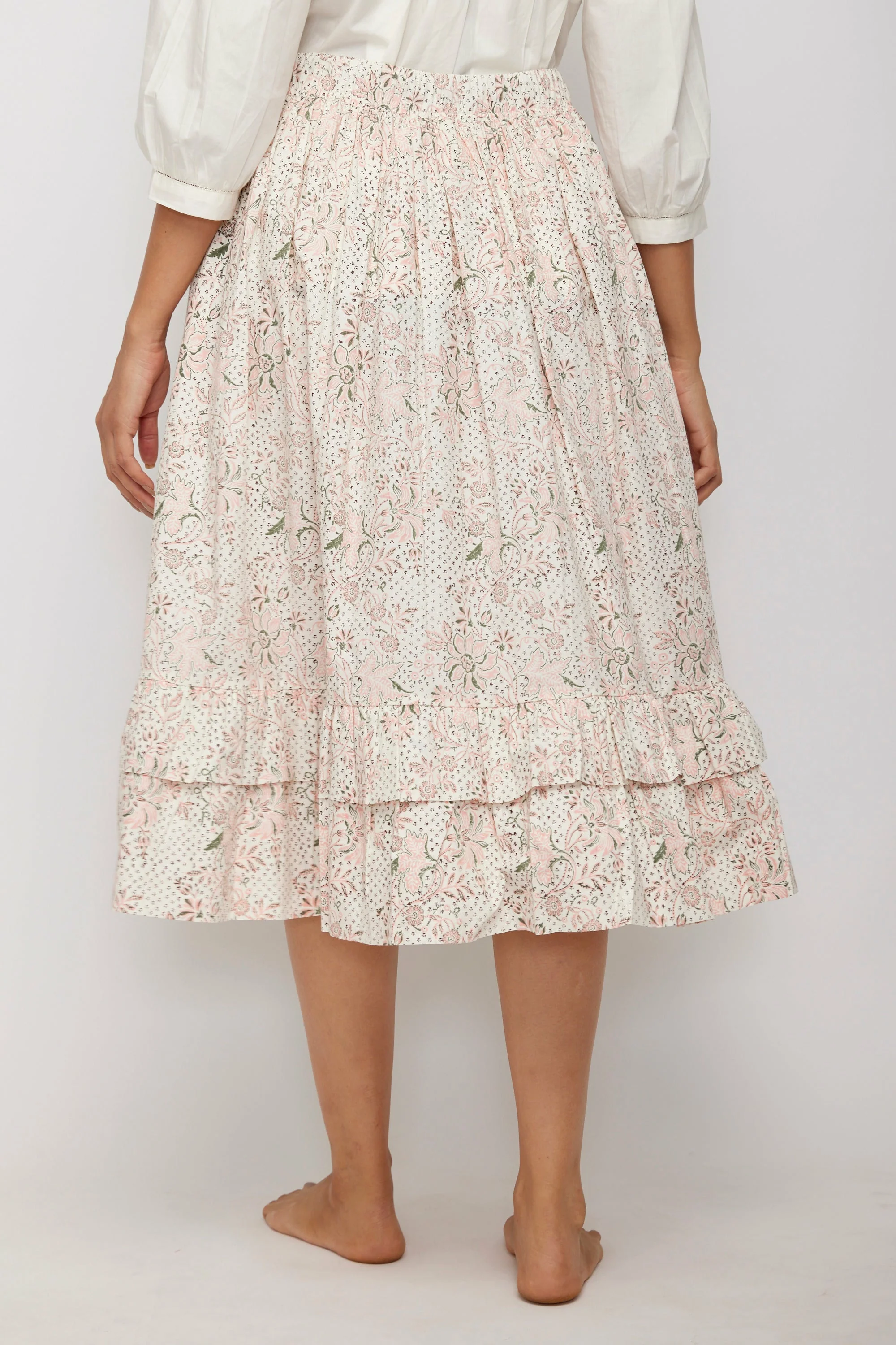 Frill Skirt in Blush Chintz Trail - Image 2