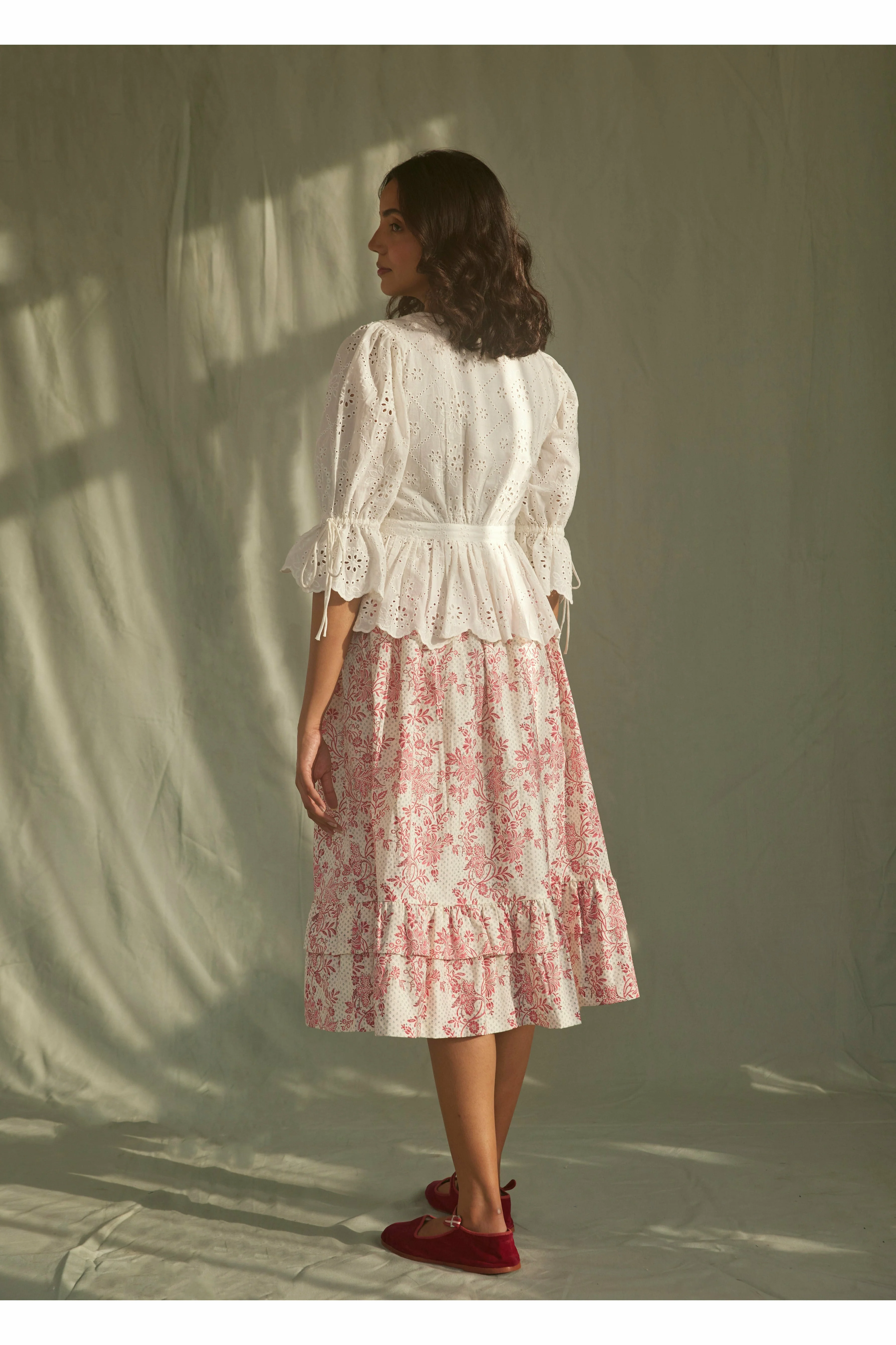 Frill Skirt in Cerise Chintz Trail - Image 2