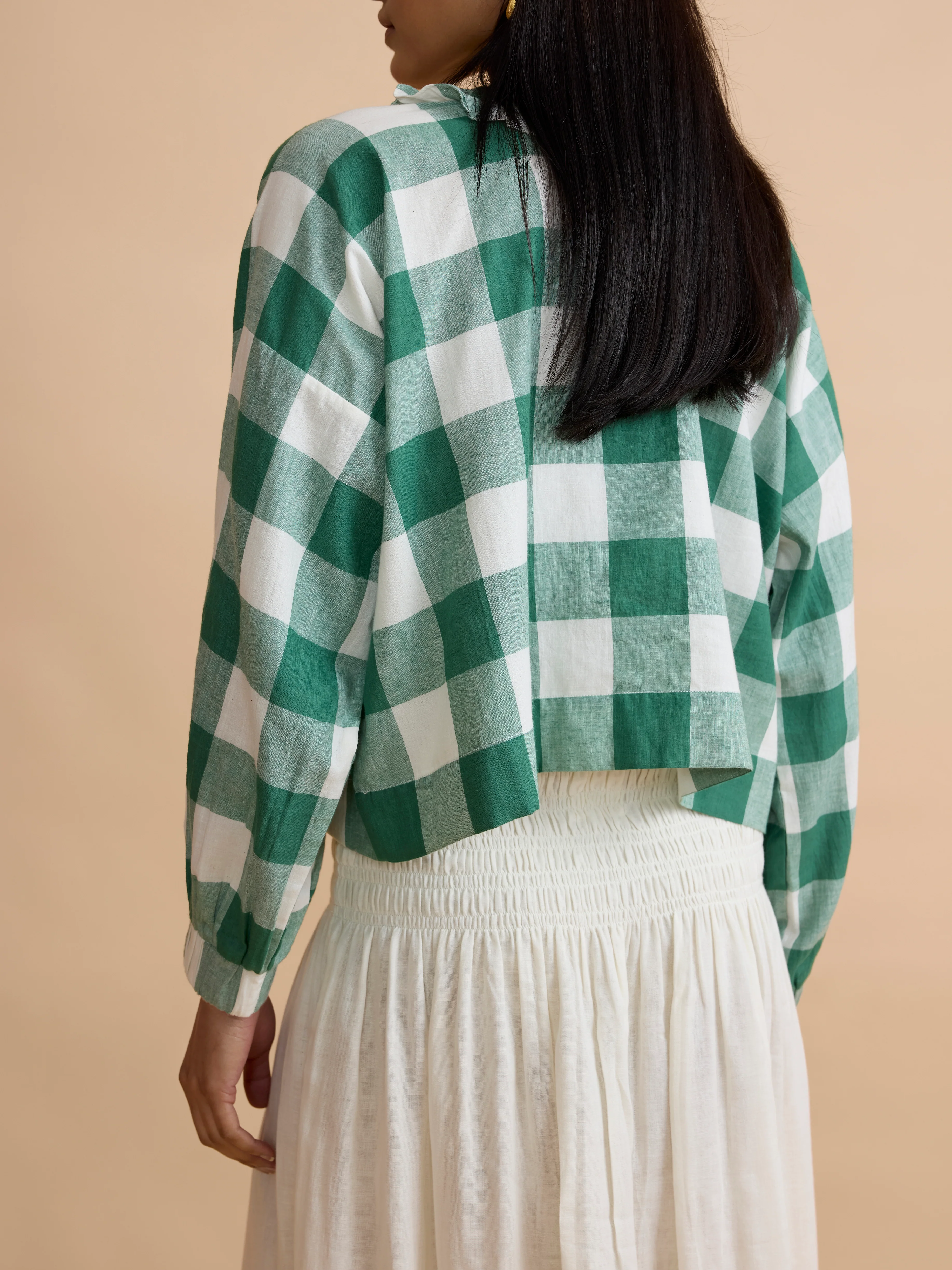 Gabby Top in Green Check - Image 4