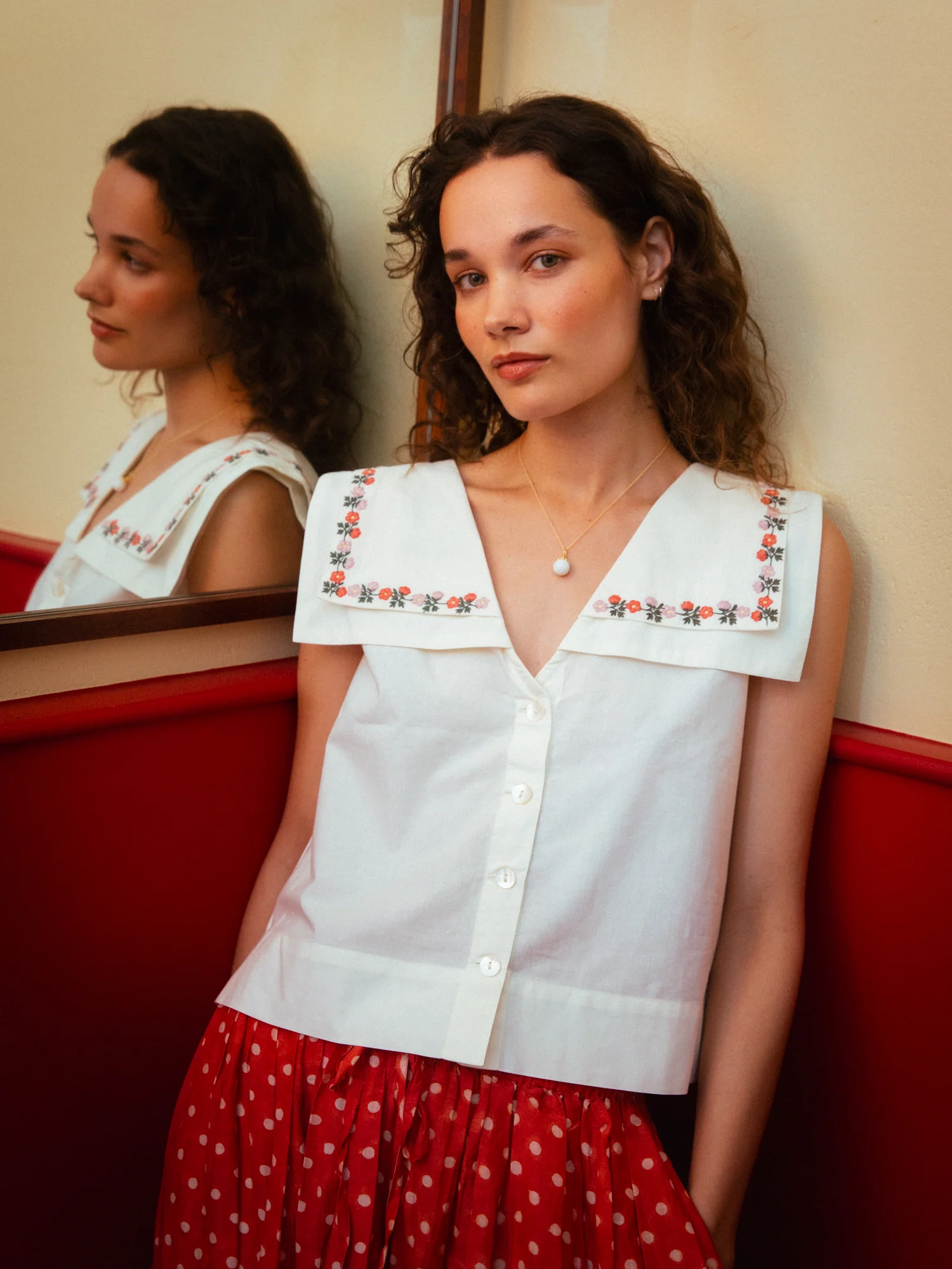 Hand-Embroidered Sailor Top - Image 4