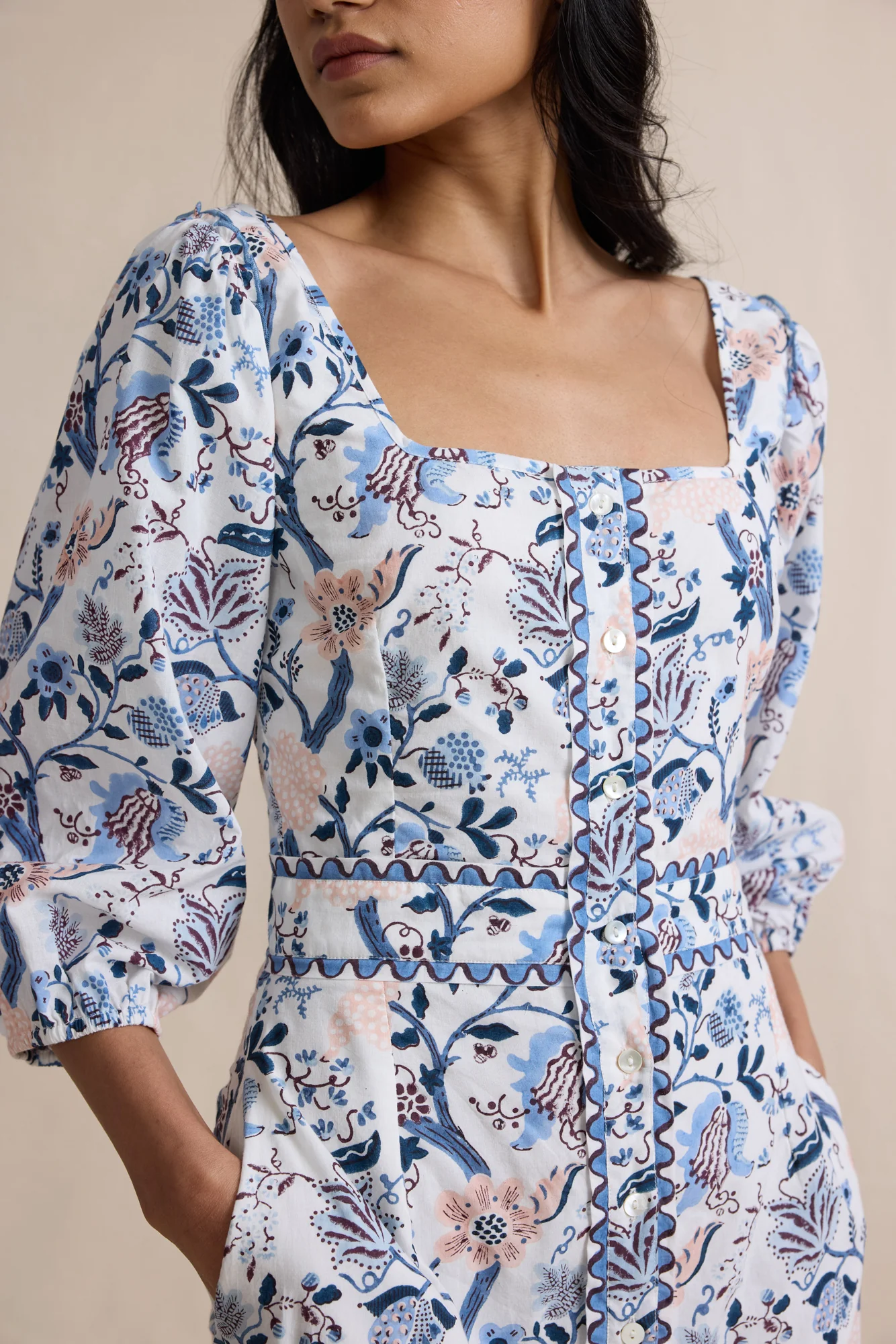 Hera Dress in Blue Pomegranate - Image 2
