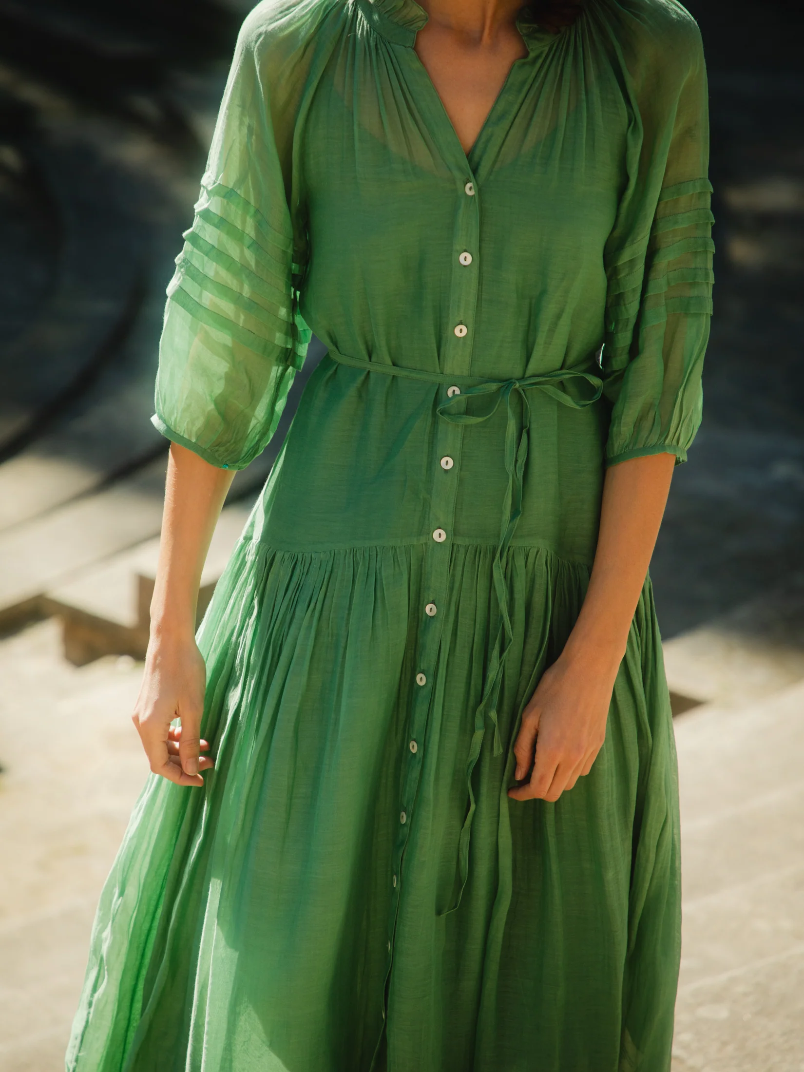 Hudson Dress in Sage Green - Image 3