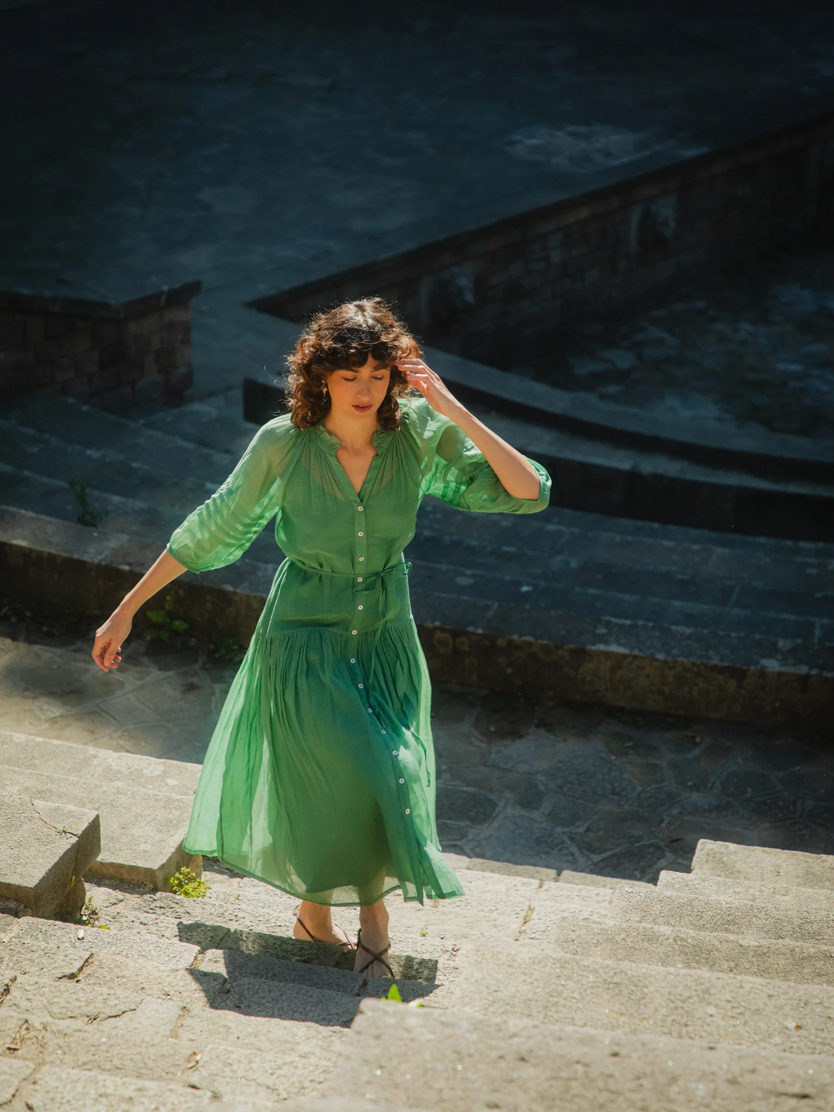 Hudson Dress in Sage Green - Image 5