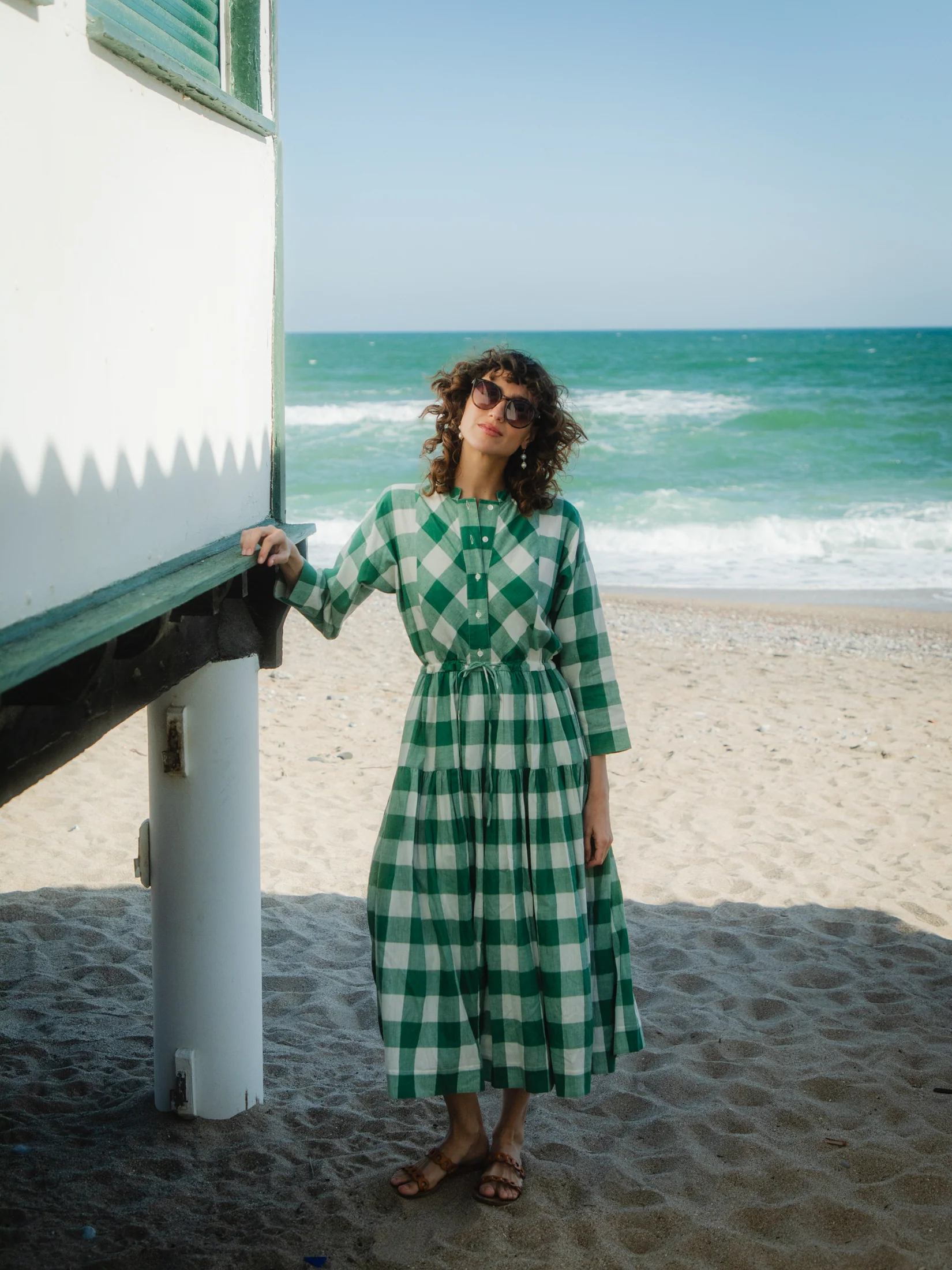 Inca Dress in Green Check