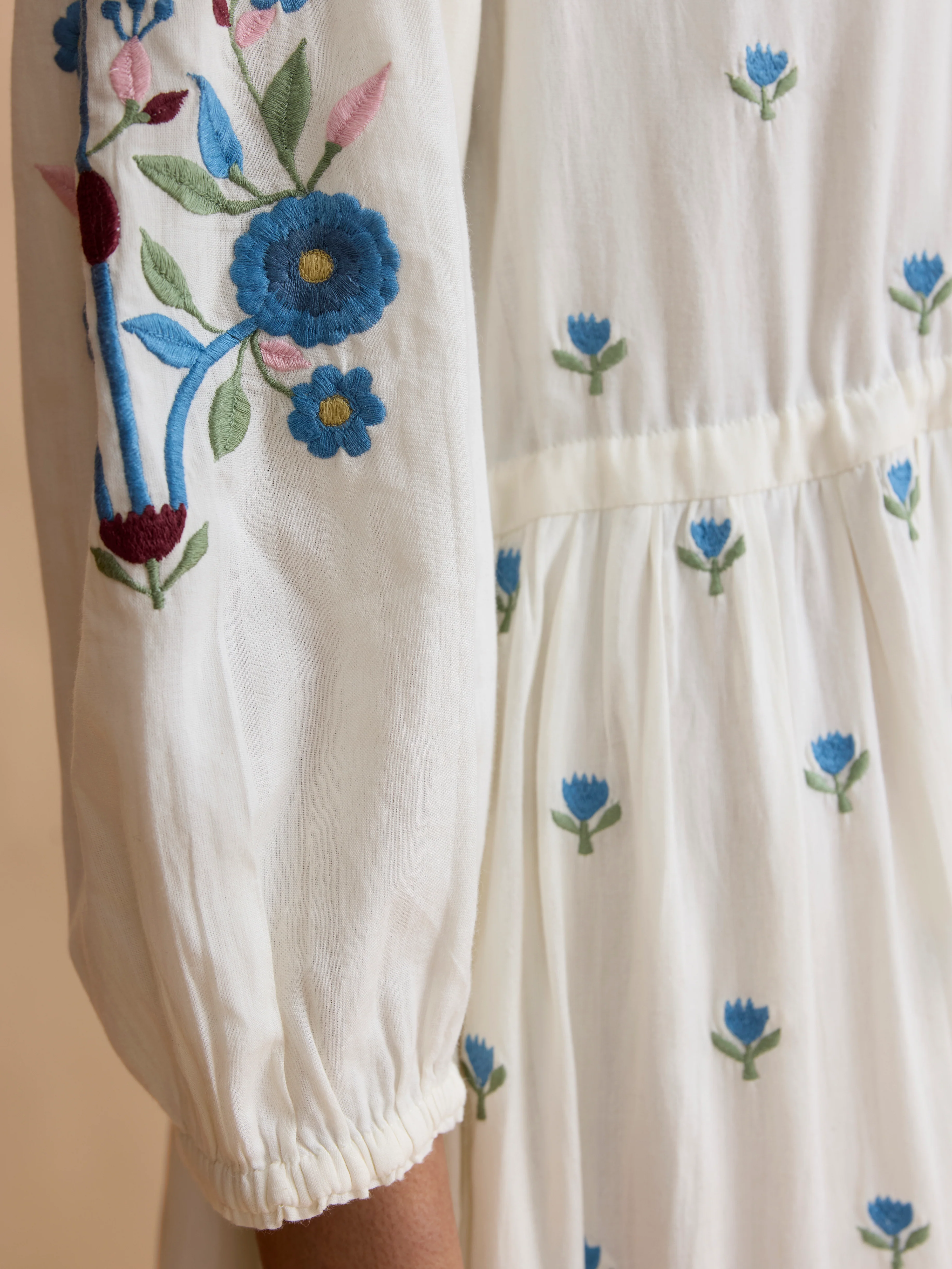 Lina Dress in Aegean Embroidery - Image 3