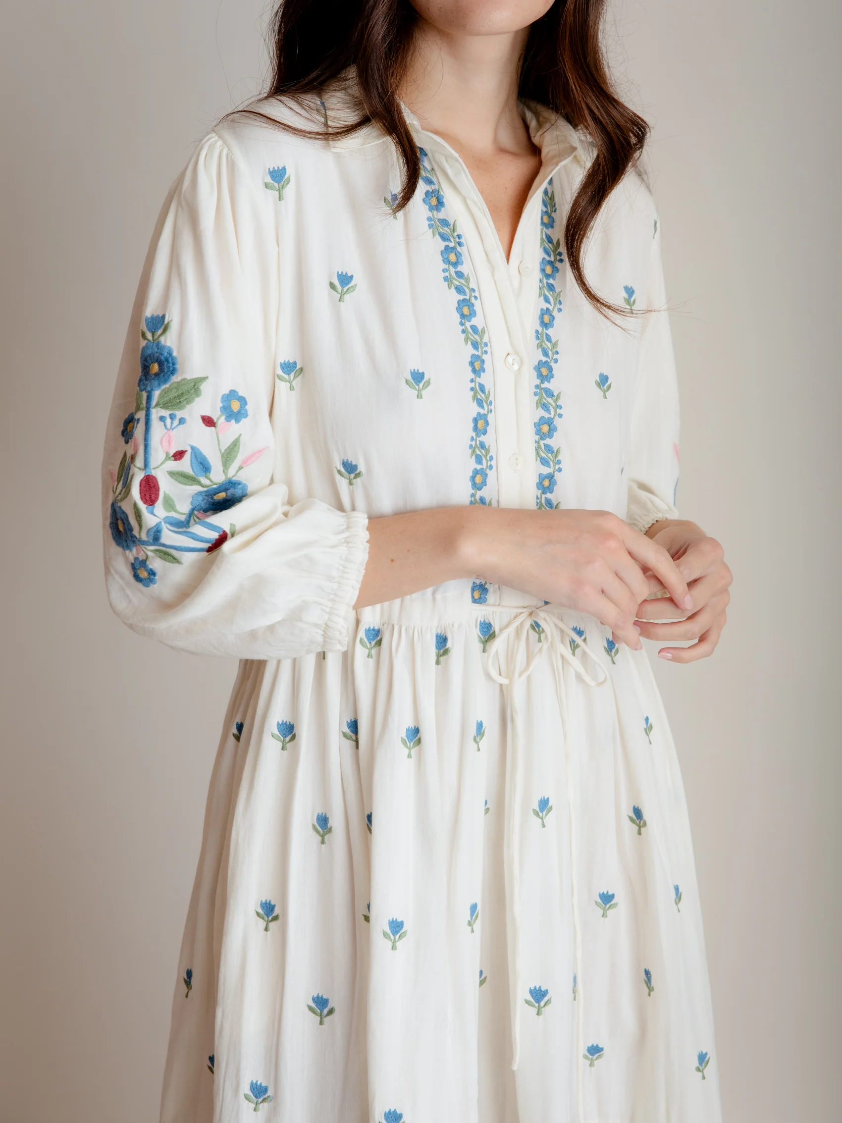 Lina Dress in Aegean Embroidery - Image 6