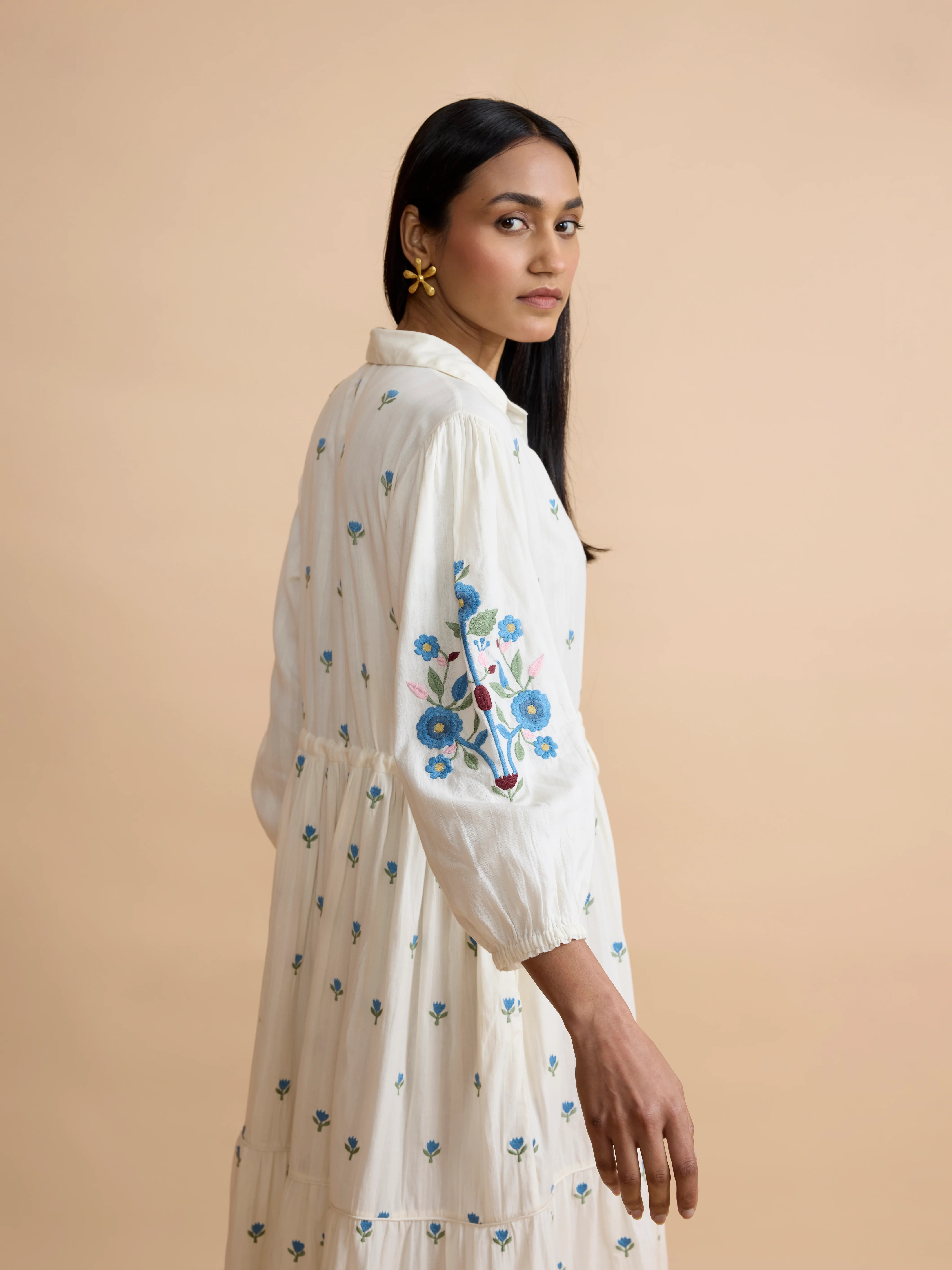 Lina Dress in Aegean Embroidery - Image 7