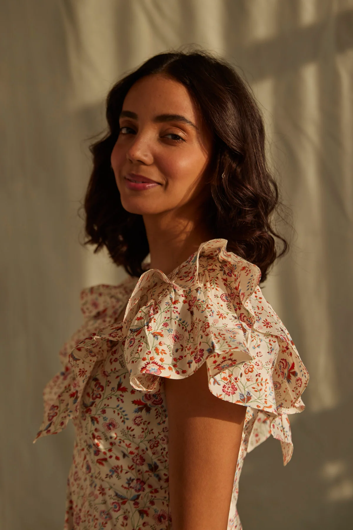 Lindos Dress in Berry Wild Flowers - Image 2