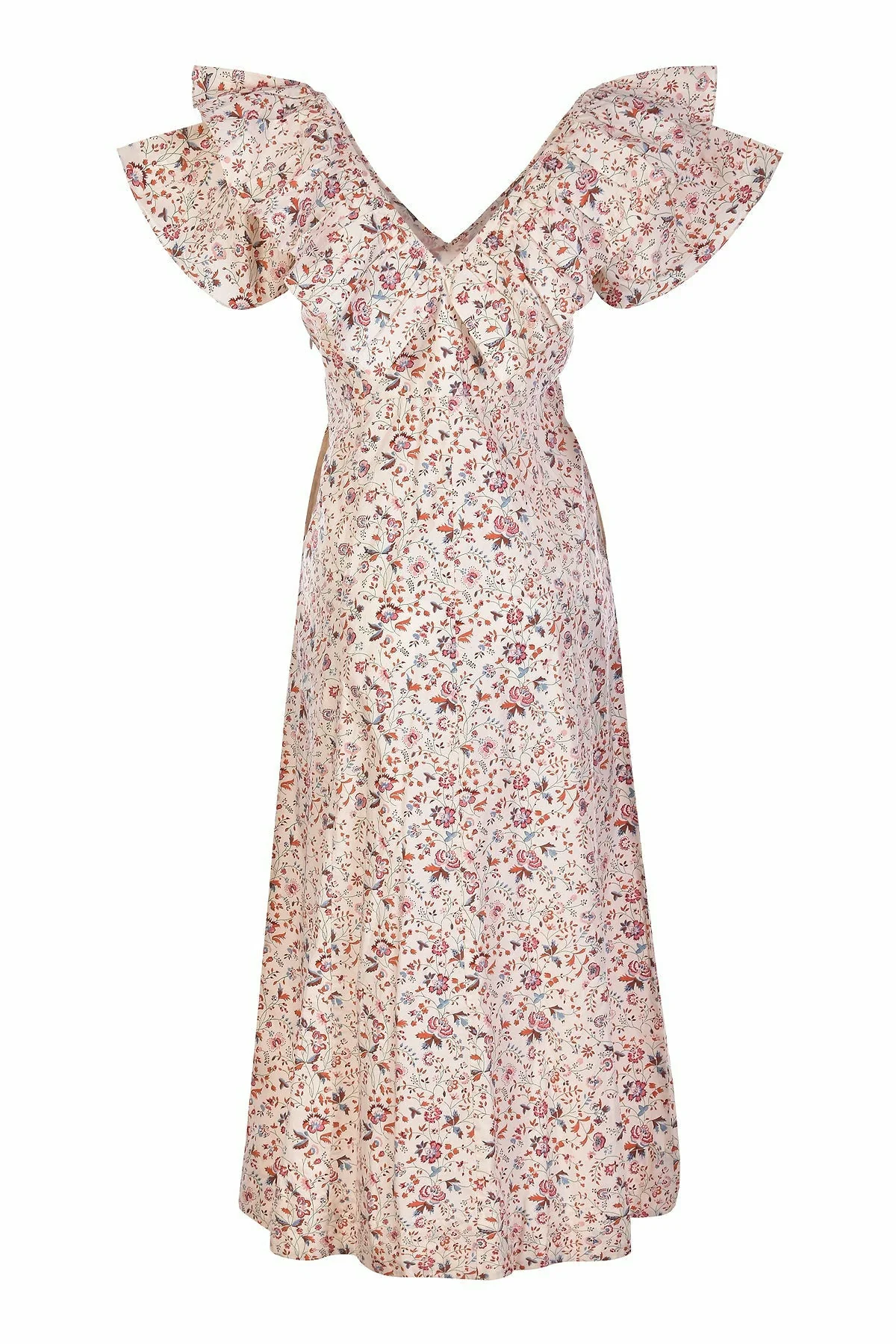 Lindos Dress in Berry Wild Flowers - Image 4