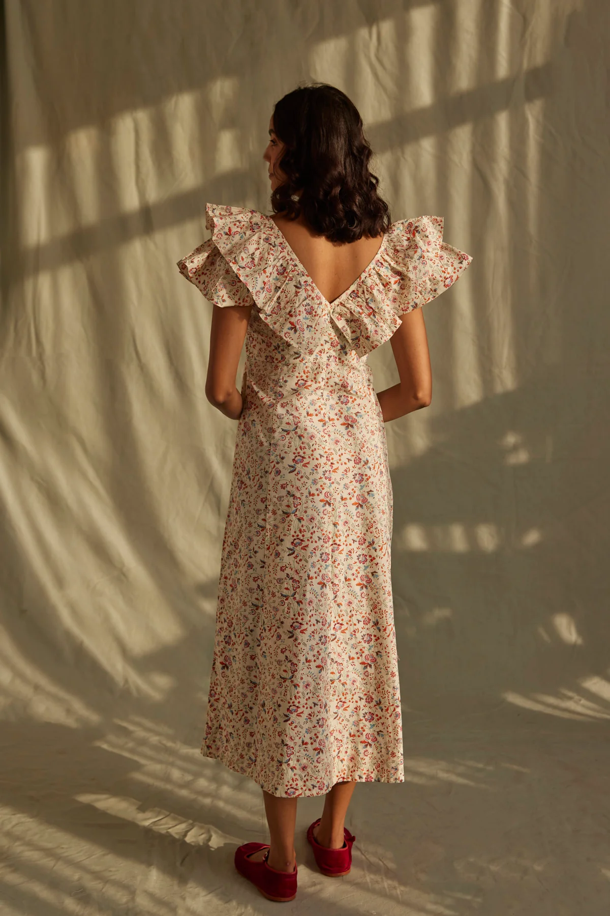 Lindos Dress in Berry Wild Flowers - Image 5