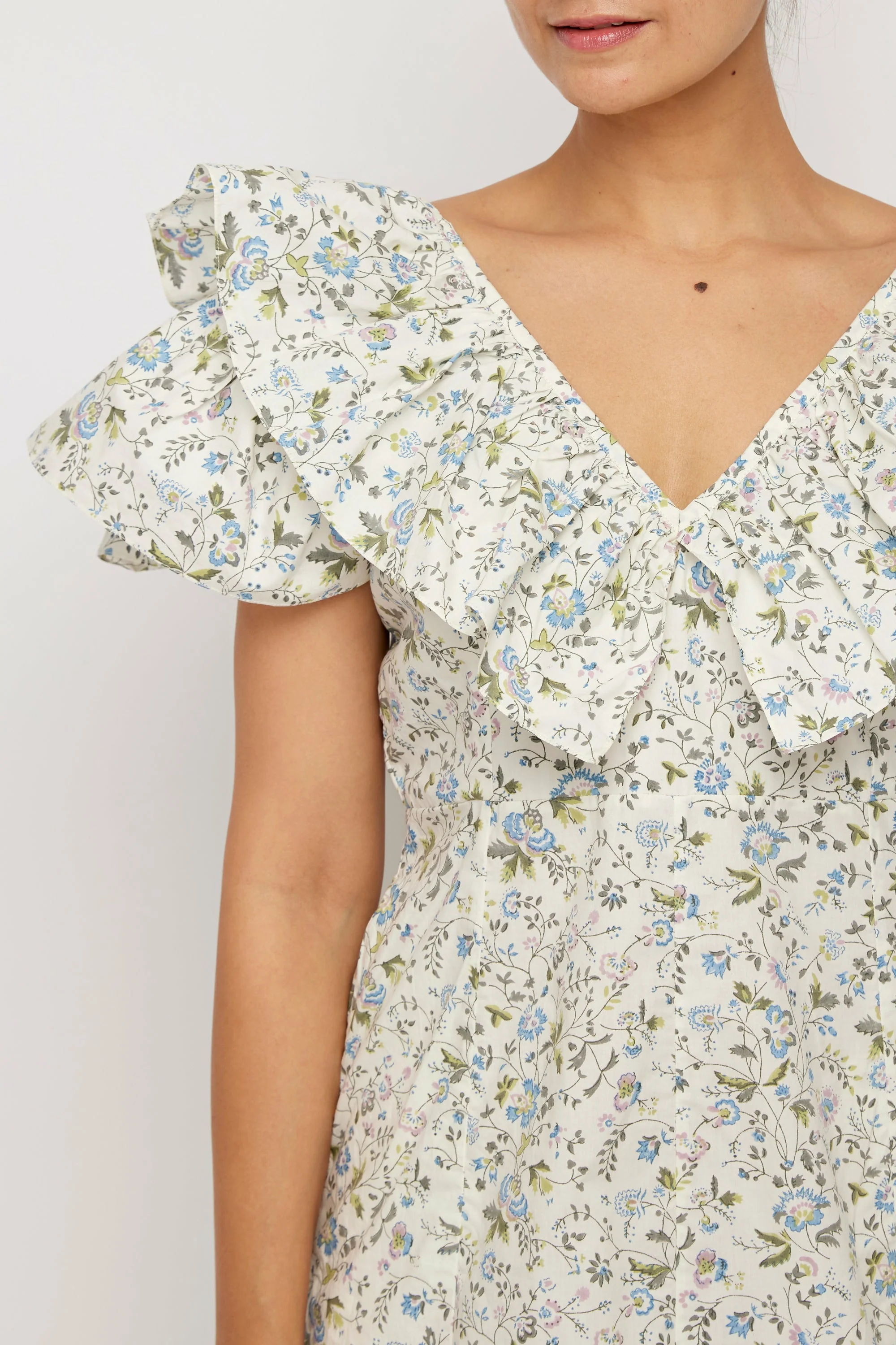 Lindos Dress in Lavender Wild Flowers