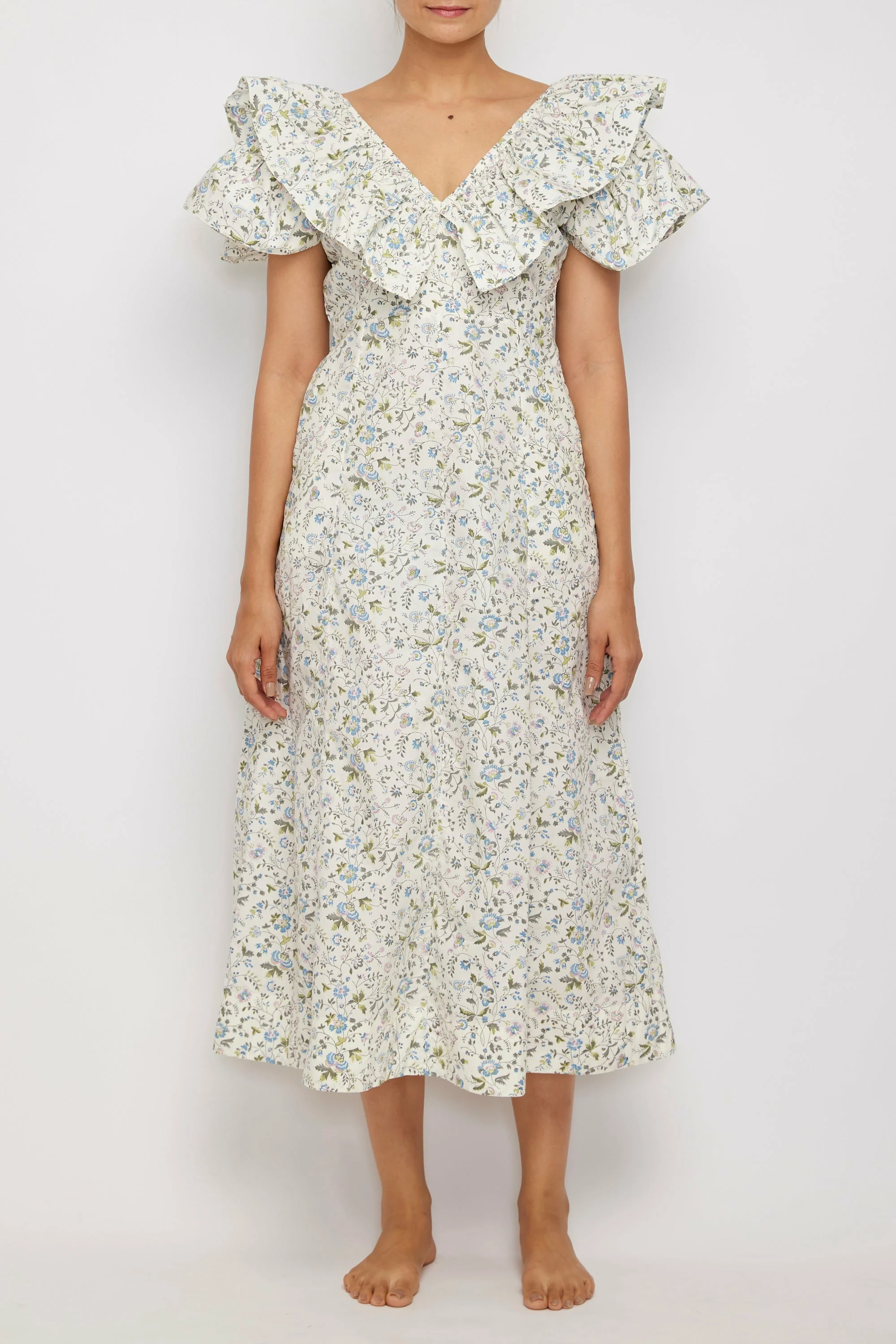 Lindos Dress in Lavender Wild Flowers - Image 2