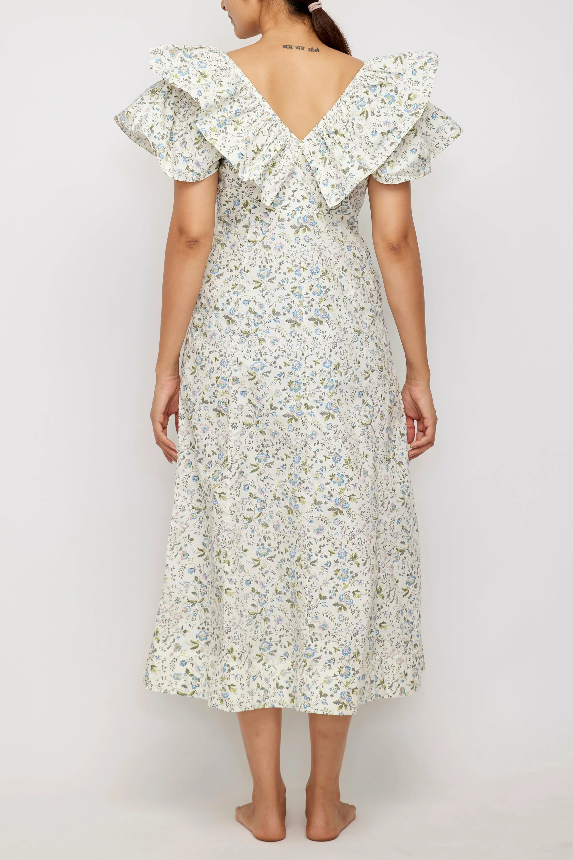 Lindos Dress in Lavender Wild Flowers - Image 3
