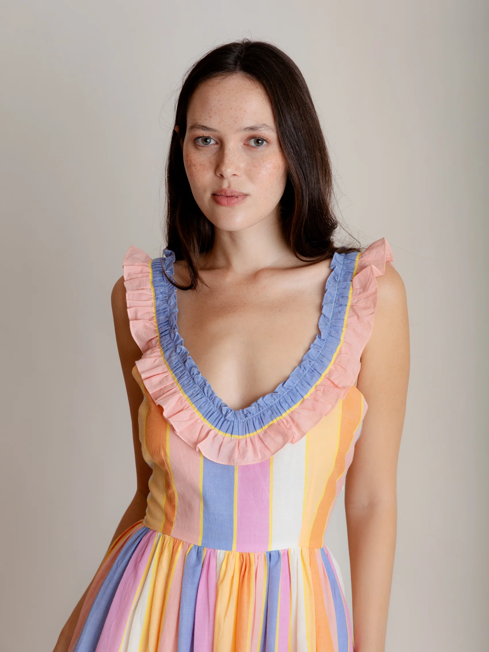 Maeve Dress in Sorbet Stripe - Image 3