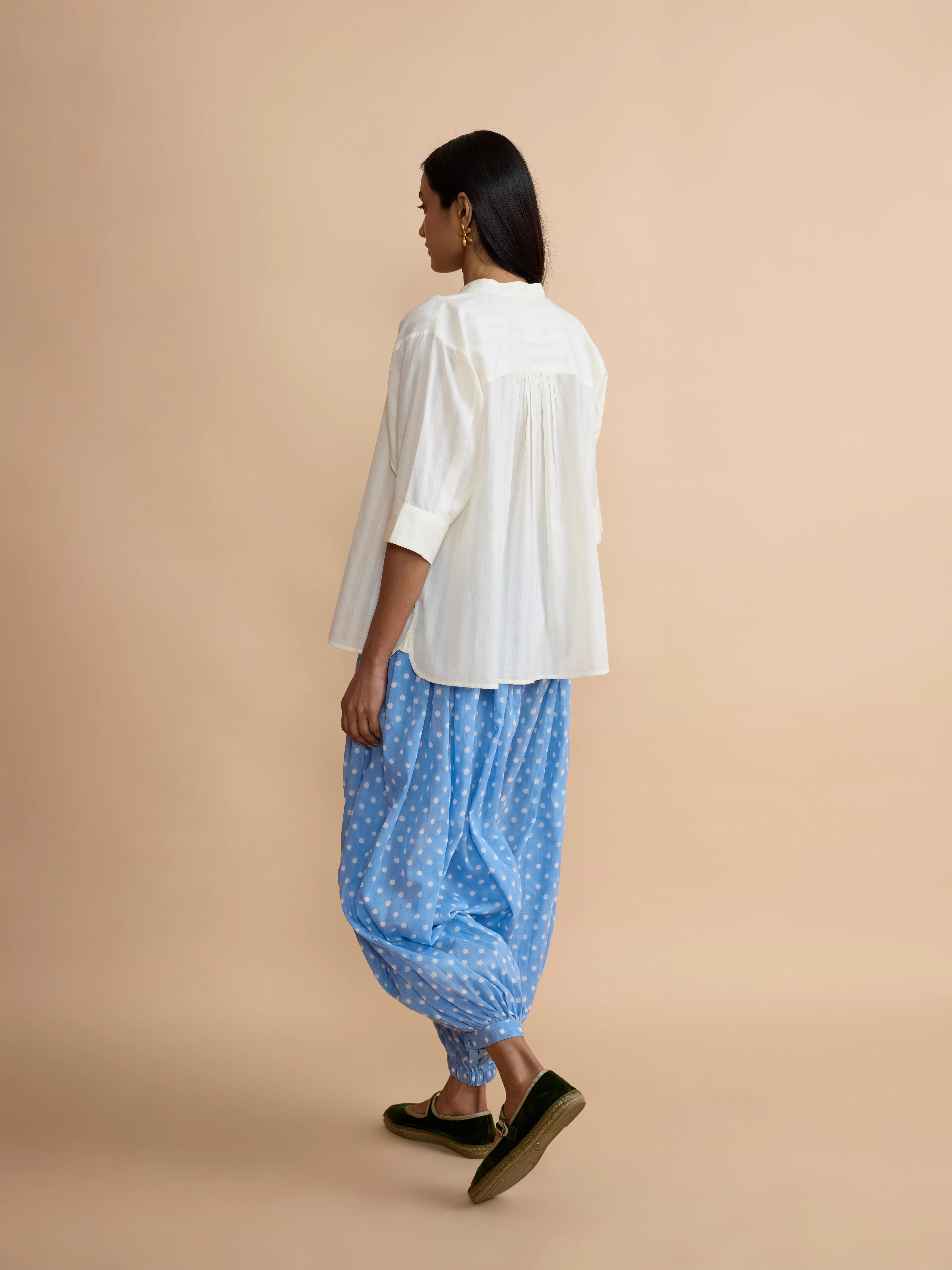 Mermaid Trousers in French Blue Polka - Image 6