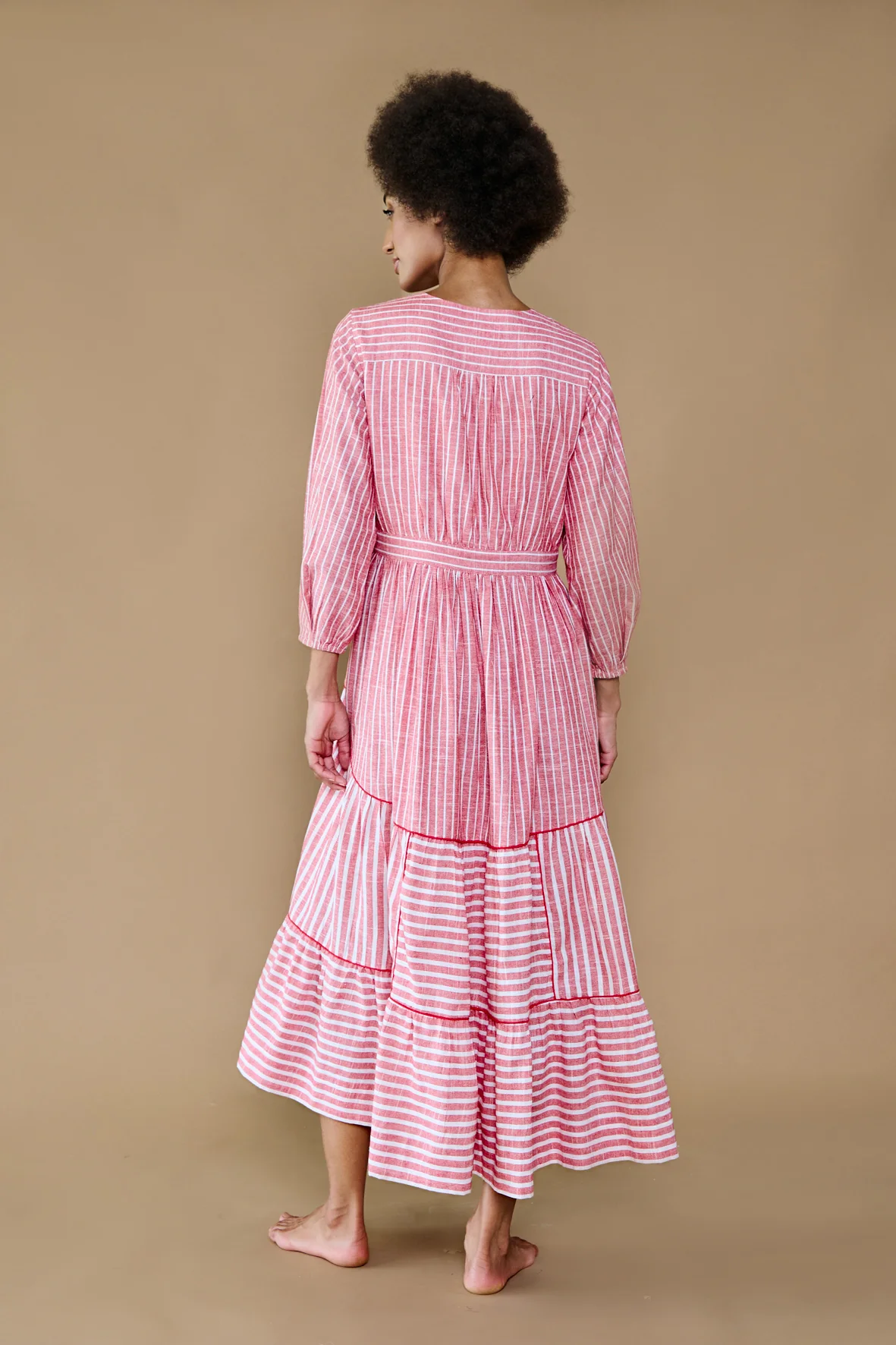 Mia Dress in Red Candy Stripe - Image 2