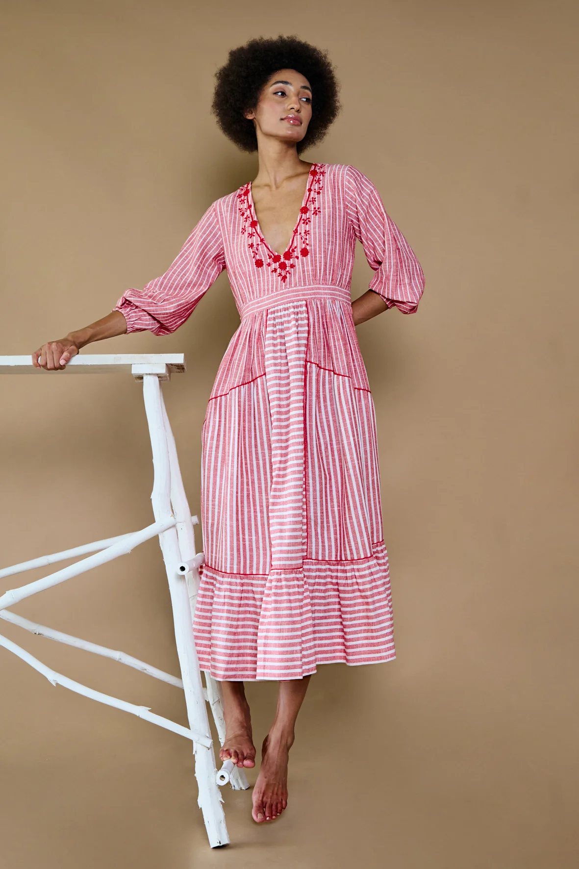 Mia Dress in Red Candy Stripe - Image 4