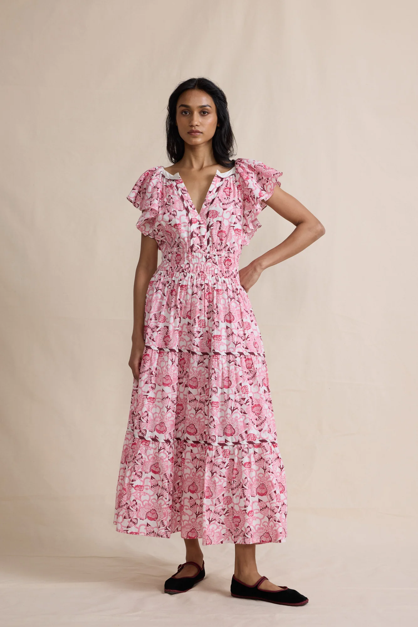 Olivia Dress in Rose Kimono