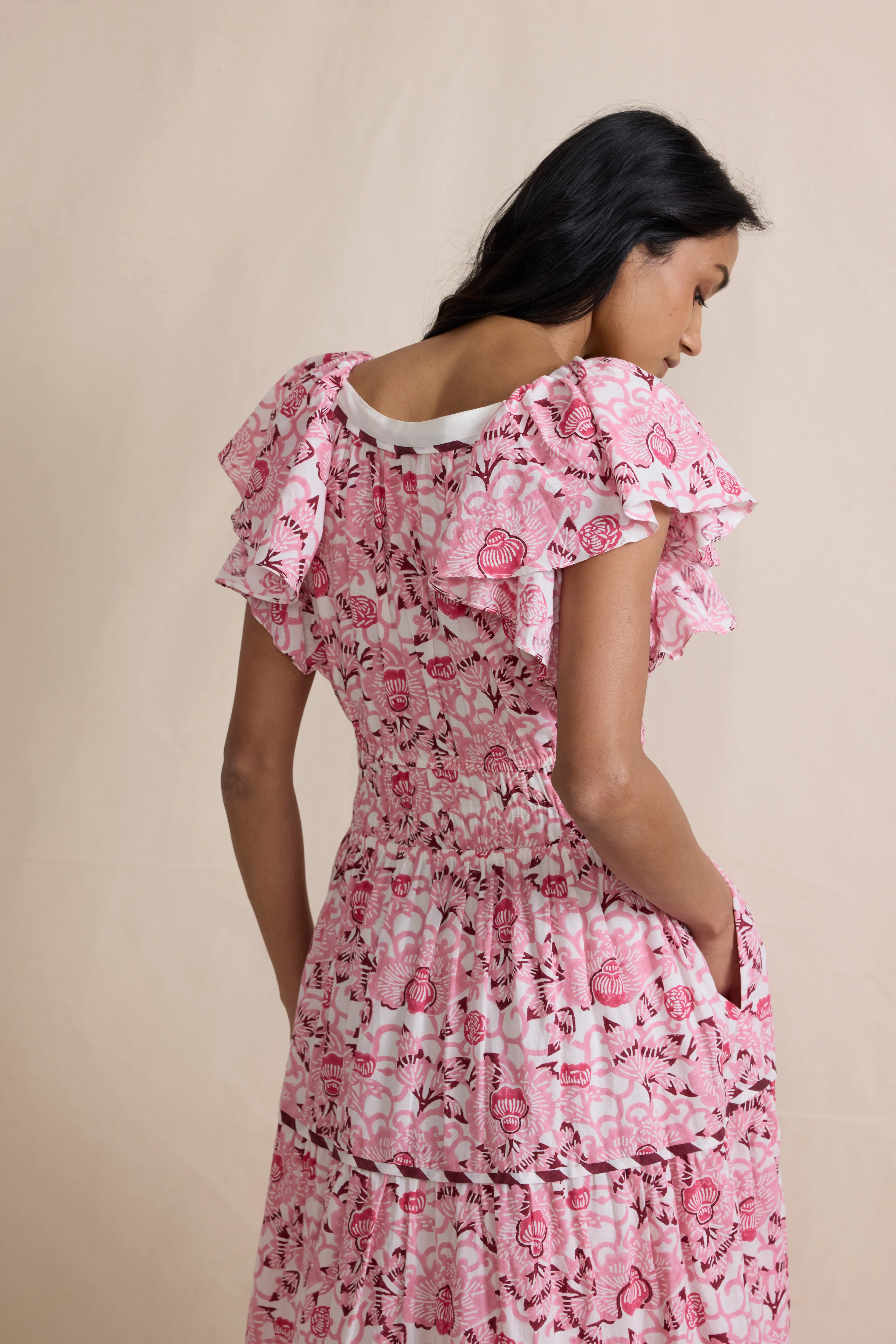 Olivia Dress in Rose Kimono - Image 2