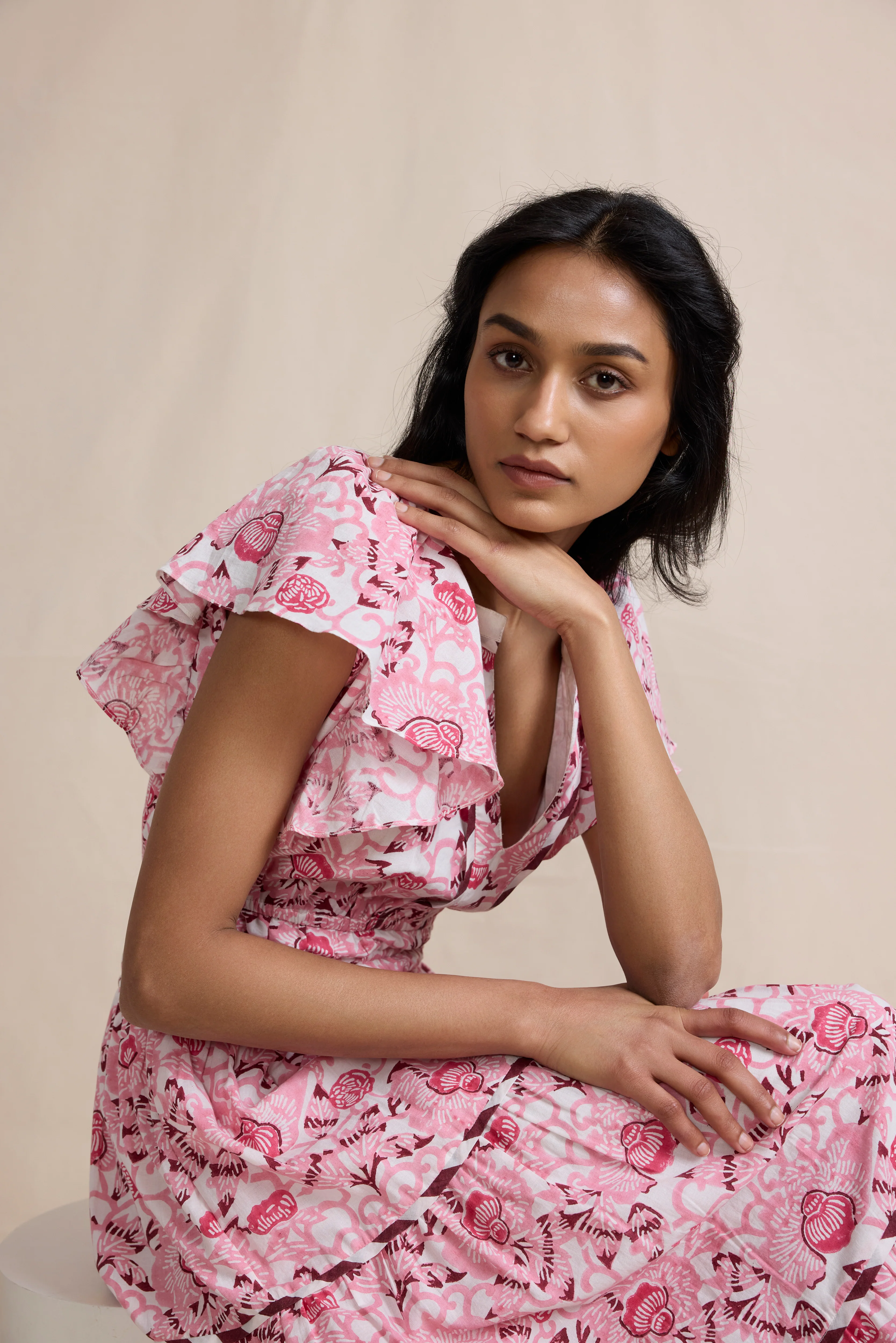 Olivia Dress in Rose Kimono - Image 4