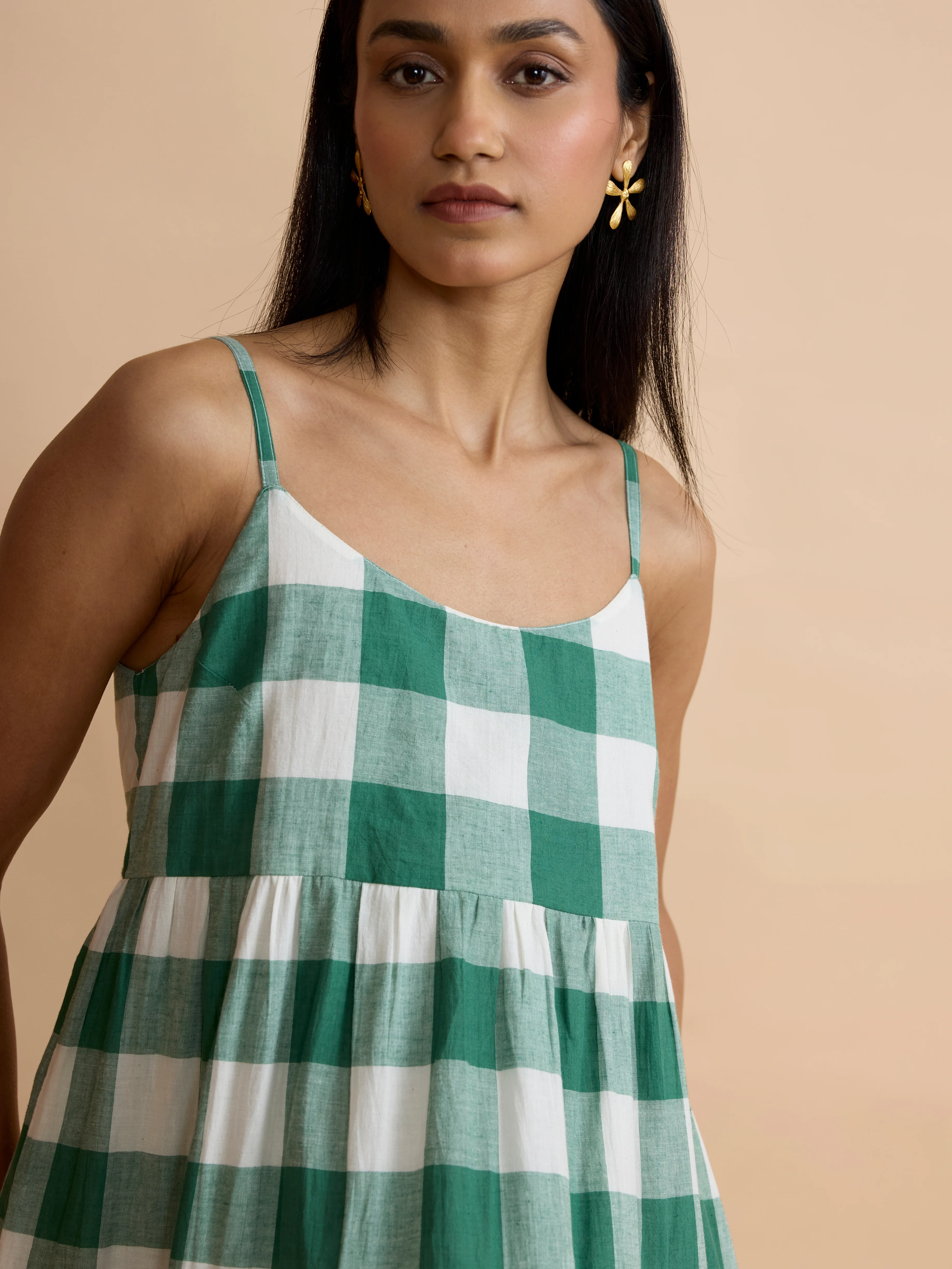 Oslo Dress in Green Check - Image 3