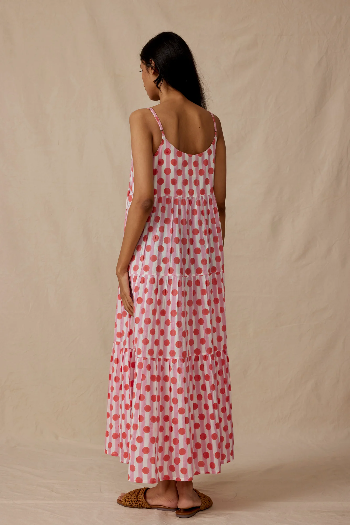 Oslo Dress in Pink Polka Stripe - Image 2