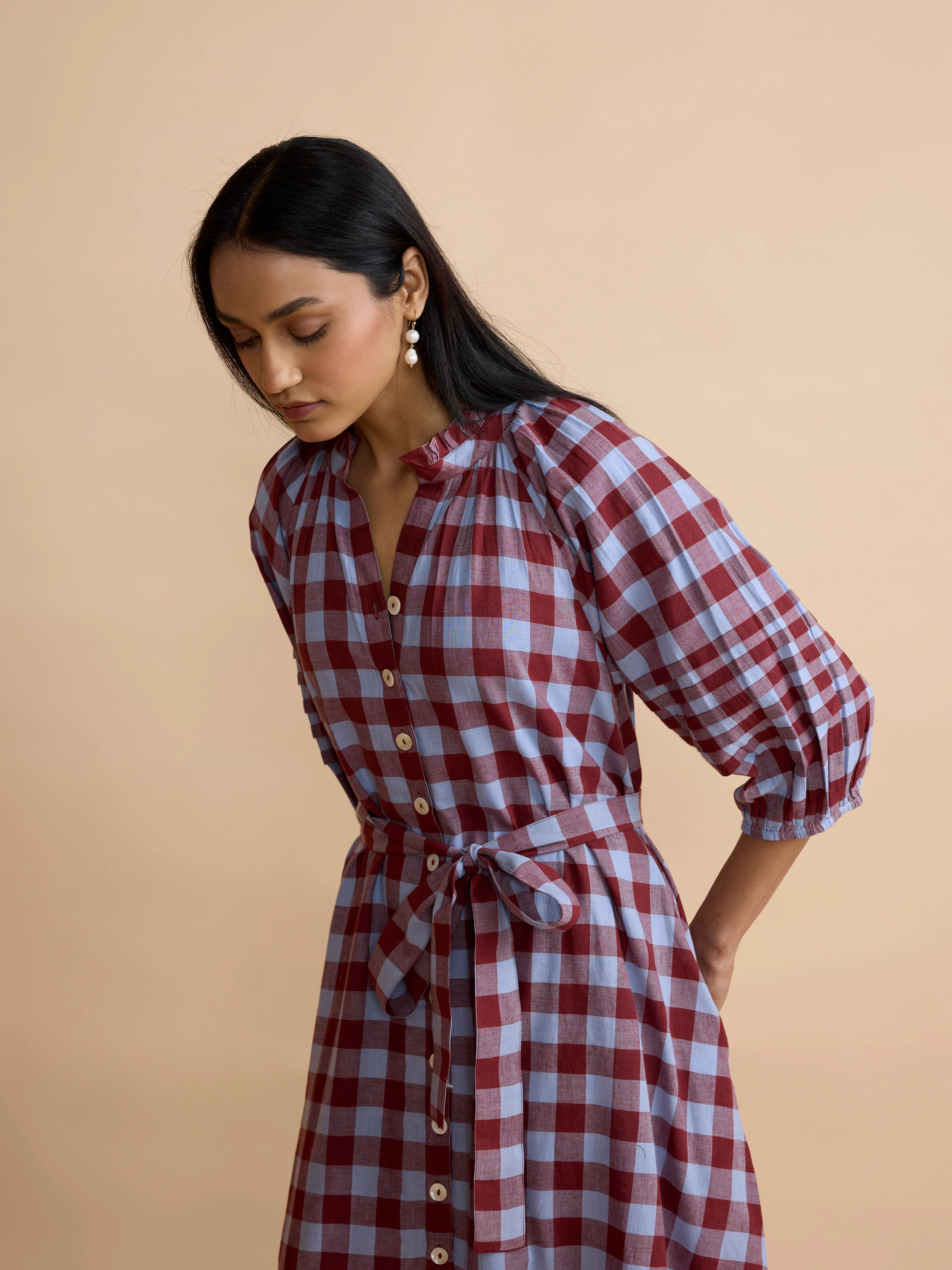Palermo Dress in Bluebell Check - Image 4