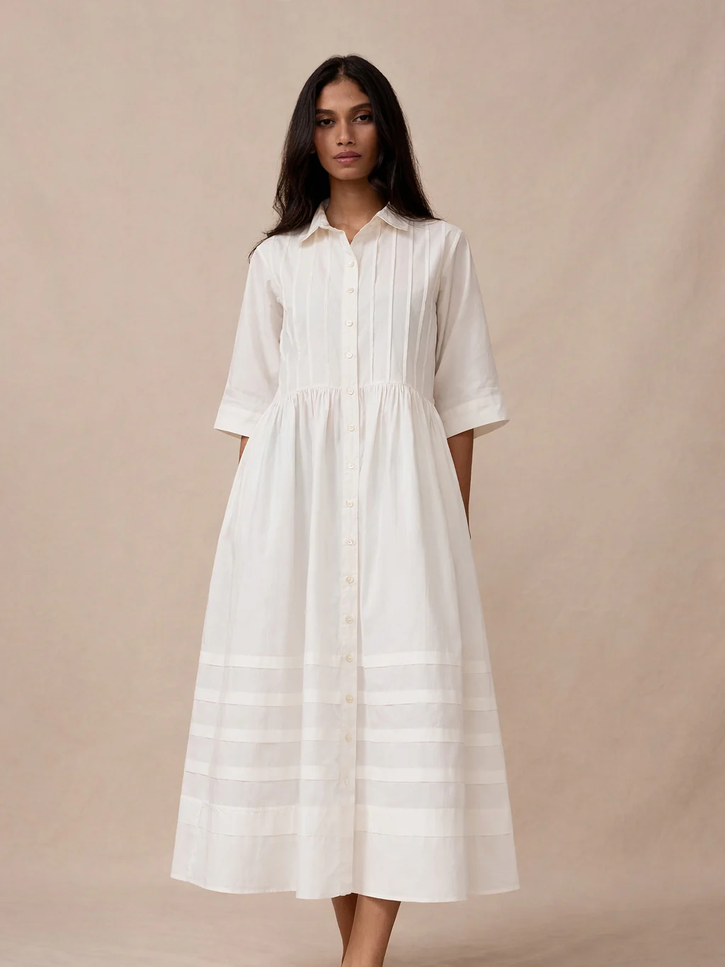 Pascale Dress in Ivory White