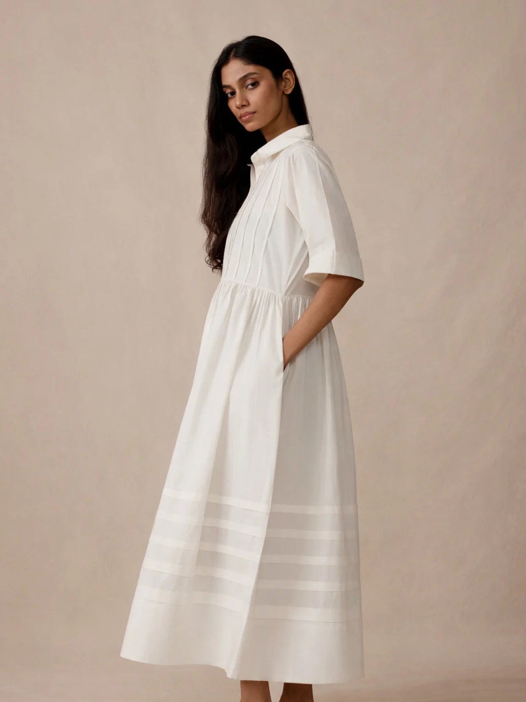 Pascale Dress in Ivory White - Image 2