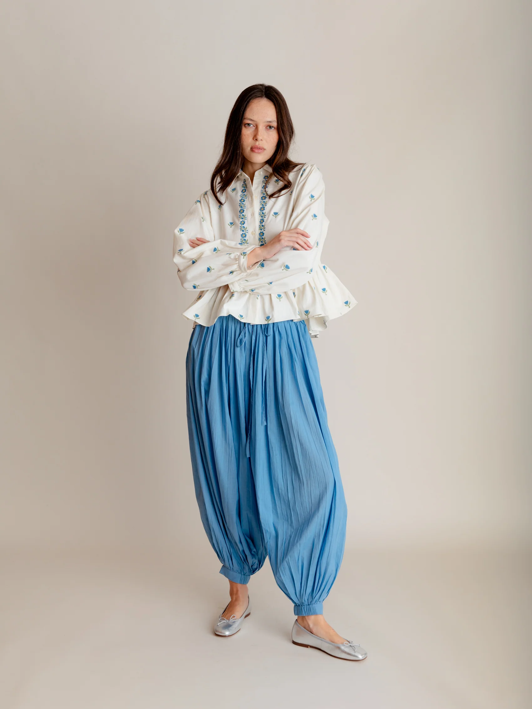 Pascale Shirt in Aegean Embroidery - Image 4